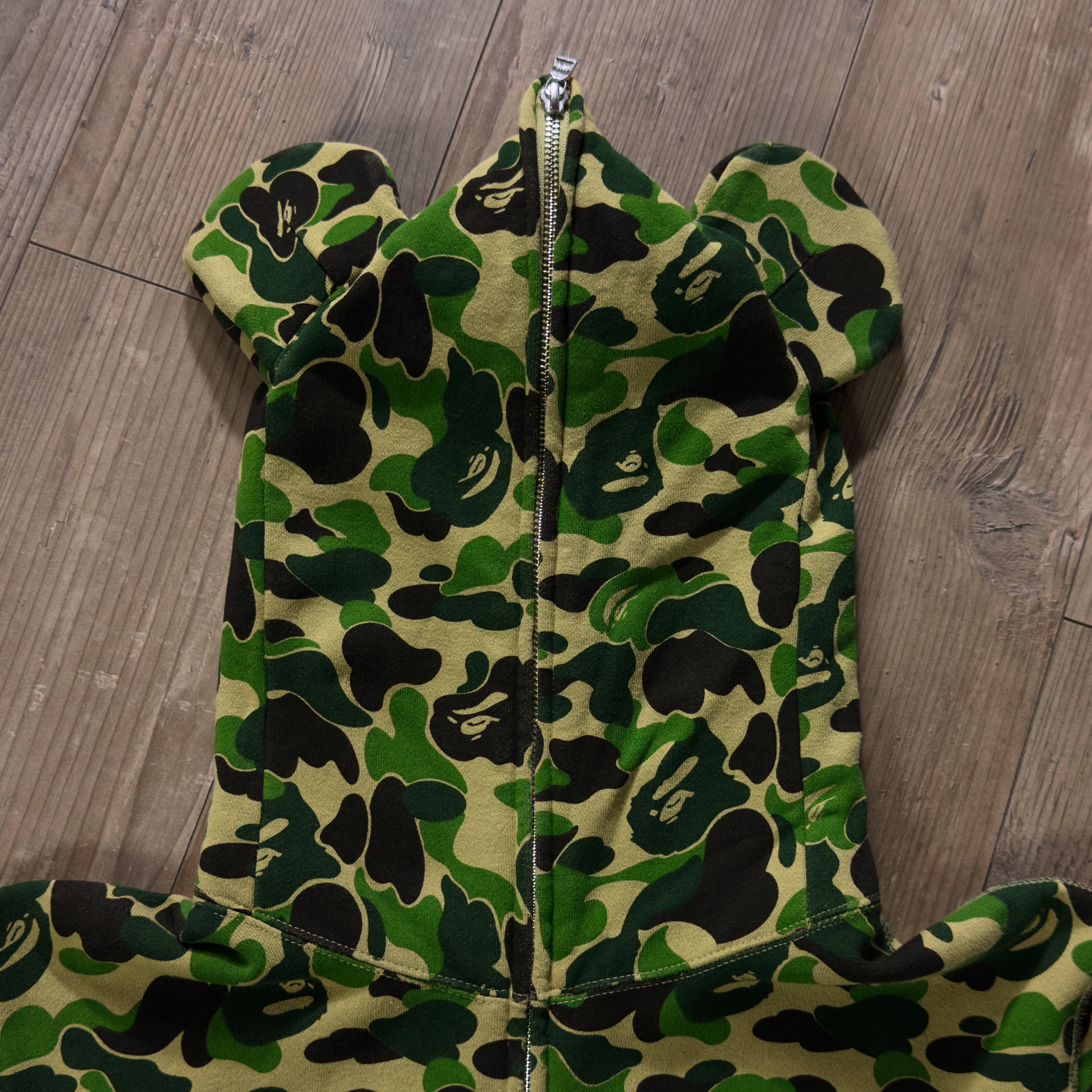 (XL) Bape x Medicom Toy Bear ABC Camo Full Zip Hoodie Green 2017