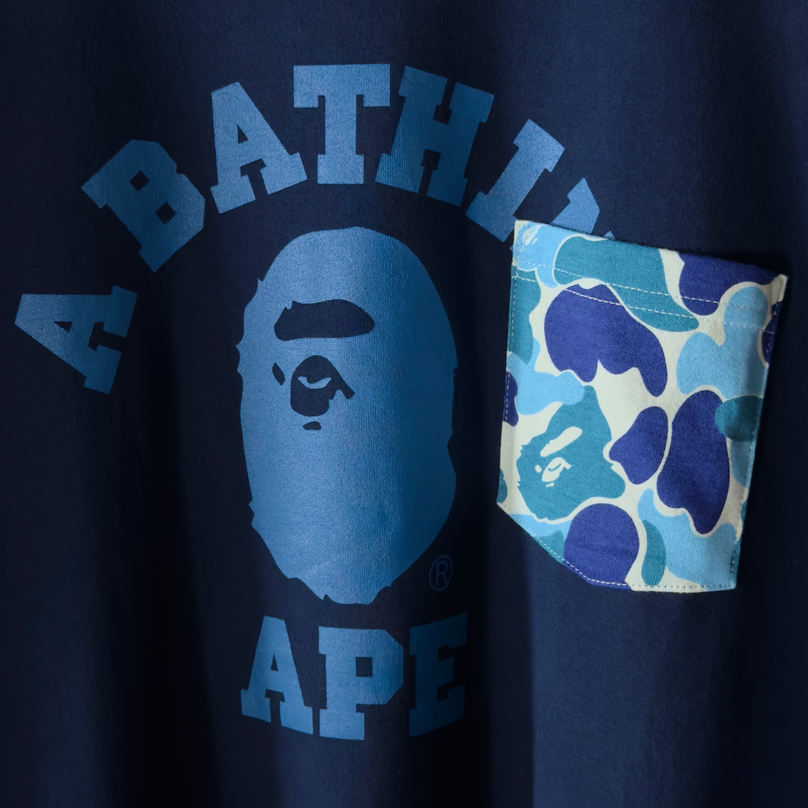 (M) Bape ABC Camo College Pocket Relaxed Tee Navy 2023