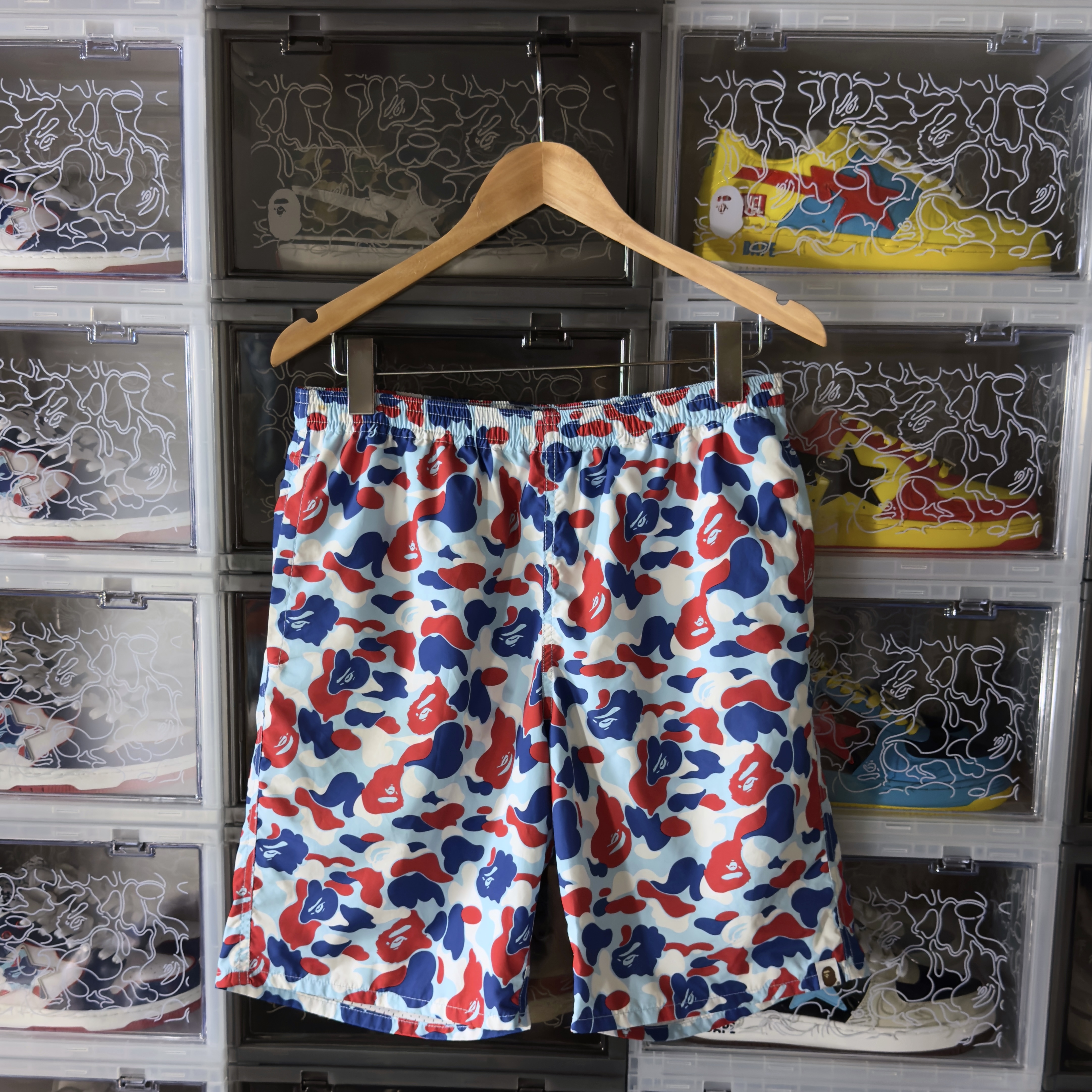 (L) Bape x Nikki Beach Shorts White