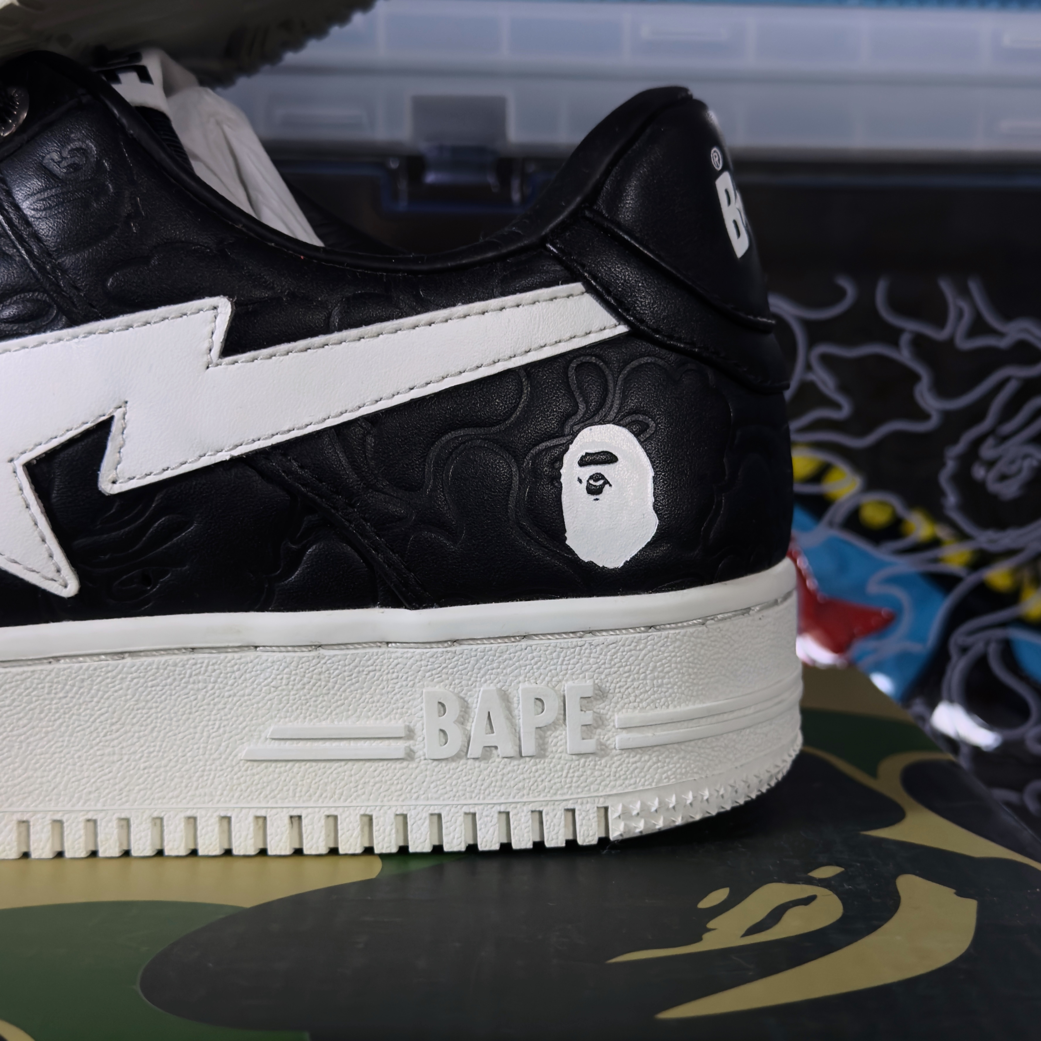 (44) A Bathing Ape Bapesta #3 Line Camo Black 2023