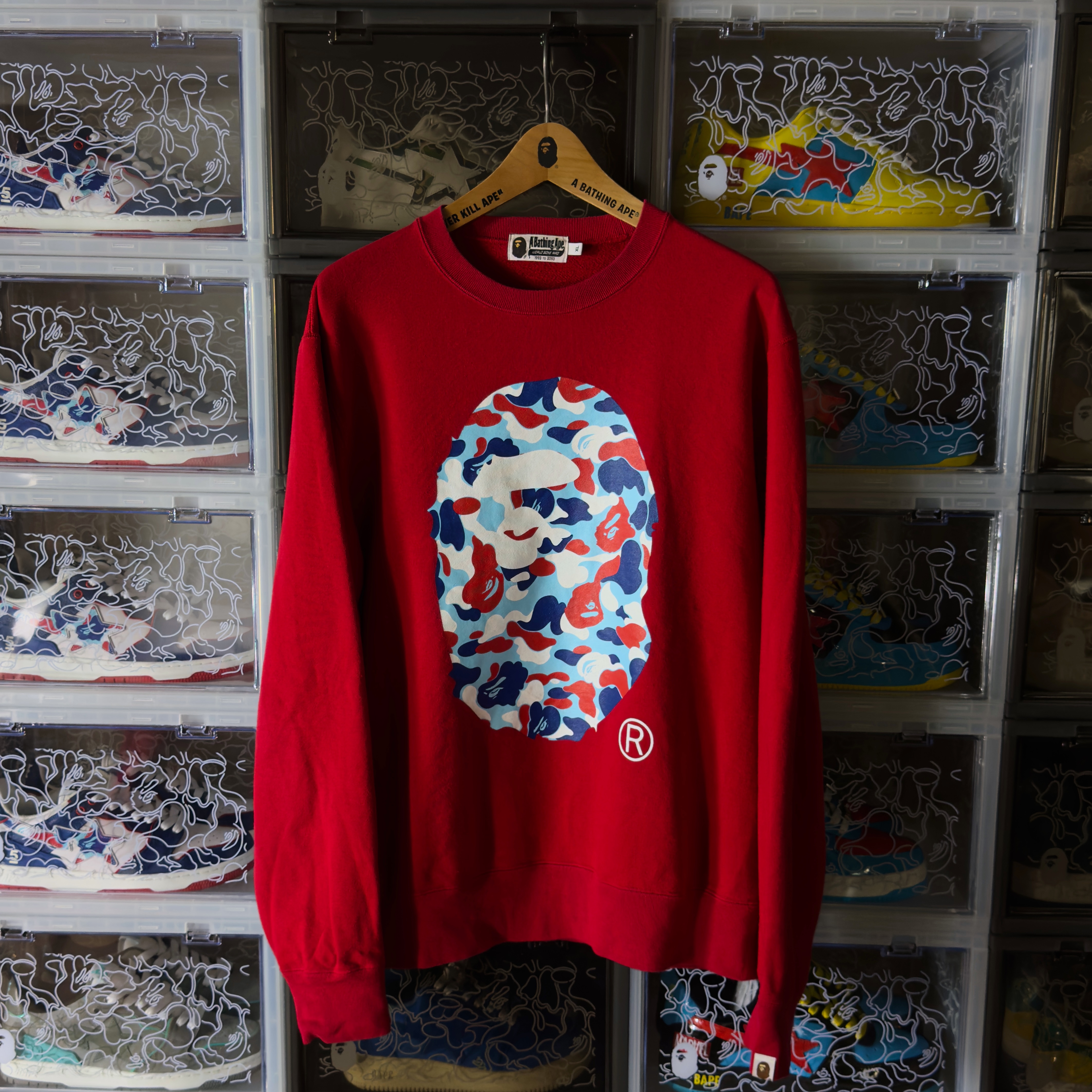 (XL) Bape Paris Store Opening Crewneck Red 2017