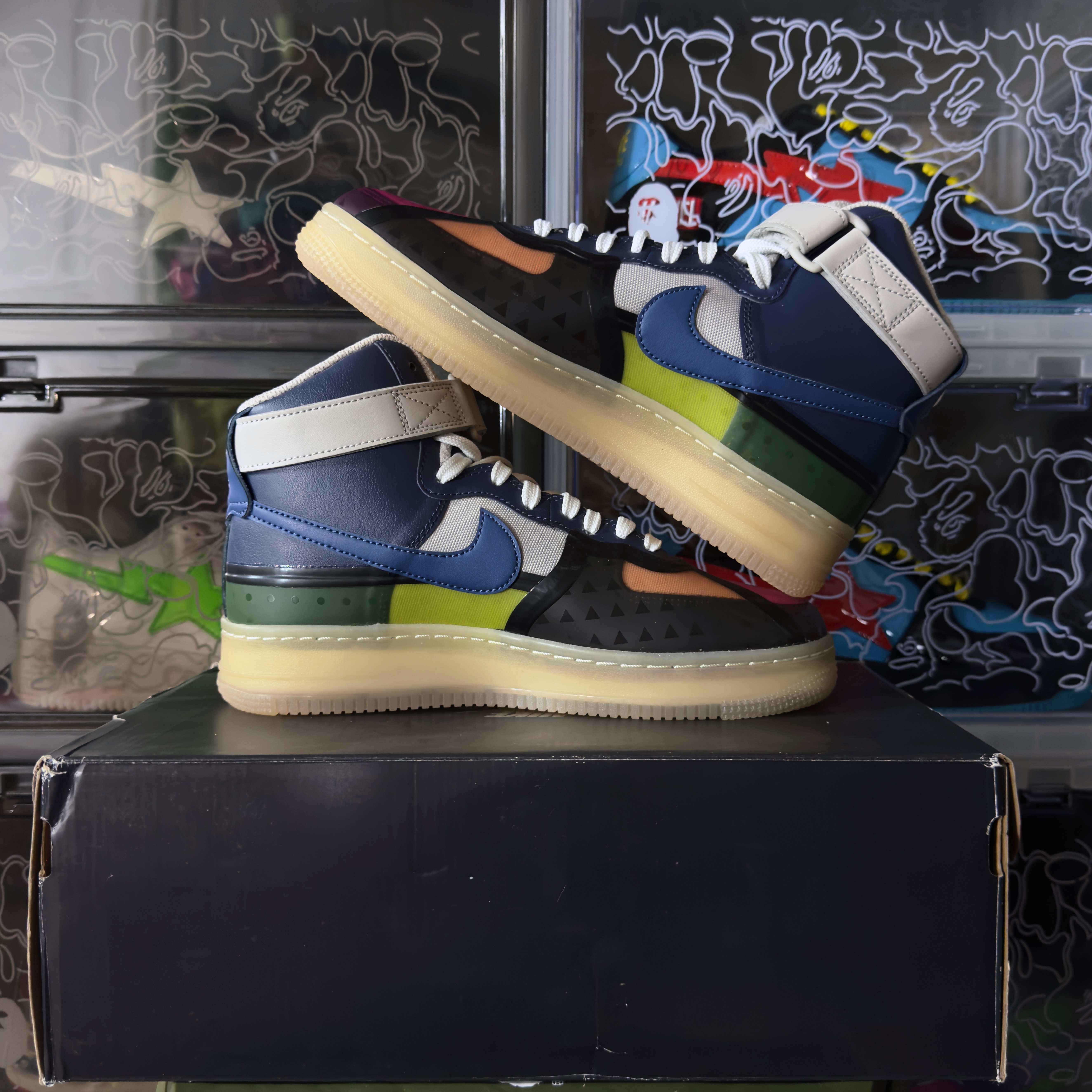 (38) Nike Air Force 1 High '07 Premium Thunder Blue Pink Prime 2022