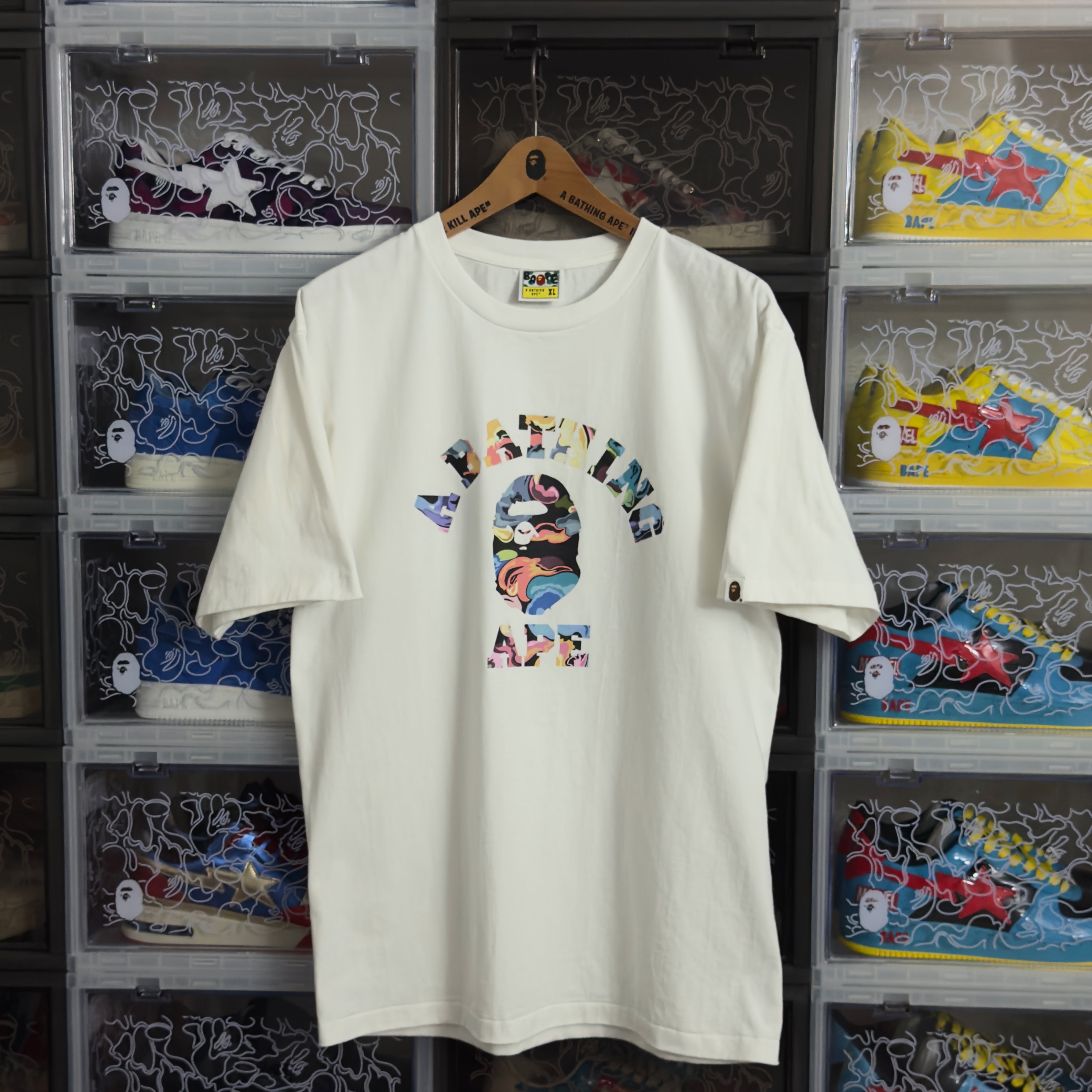 (S) Bape Art Camo College Tee White 2025