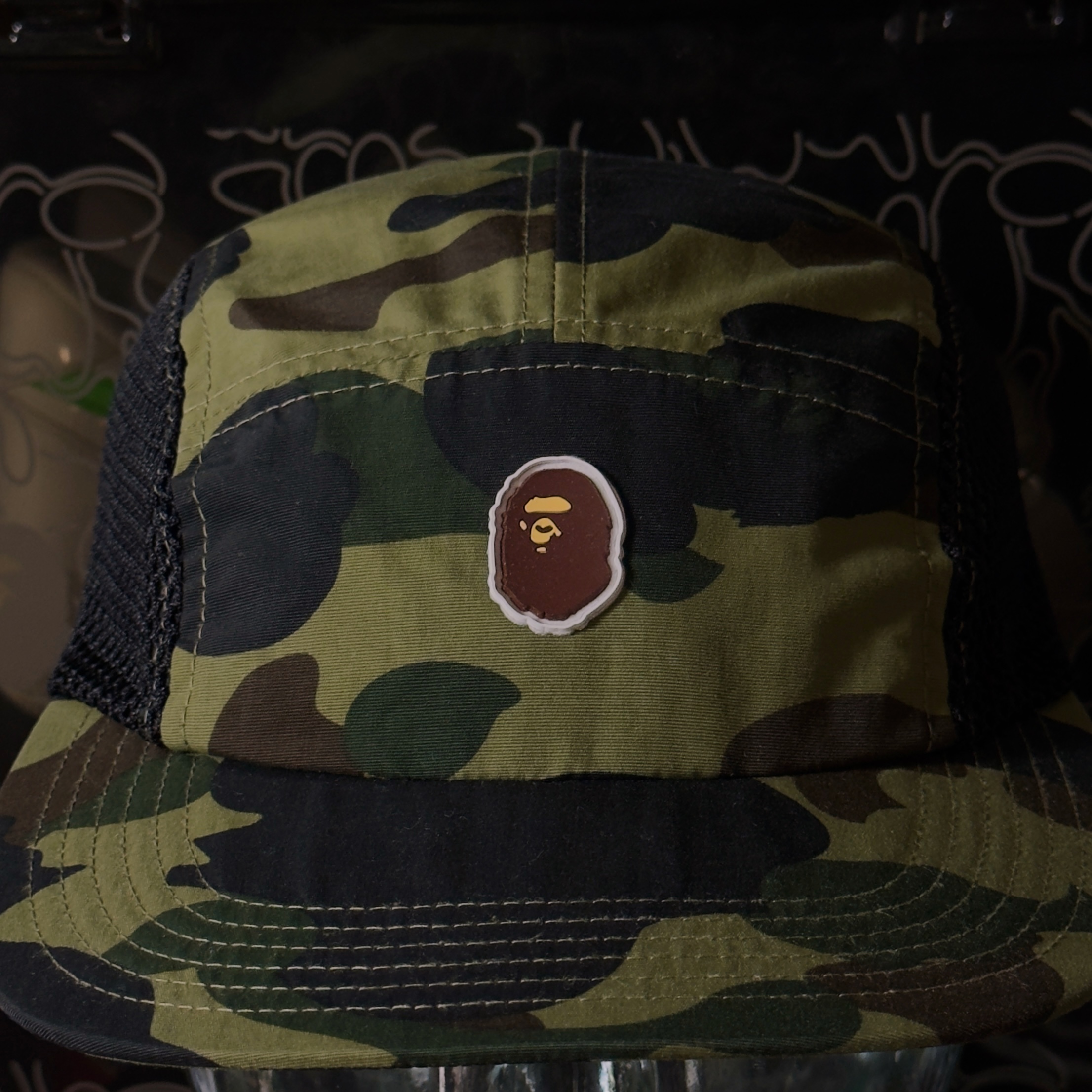 Bape 1st Camo Ape Head One Point Mesh Jet Cap Green 2019