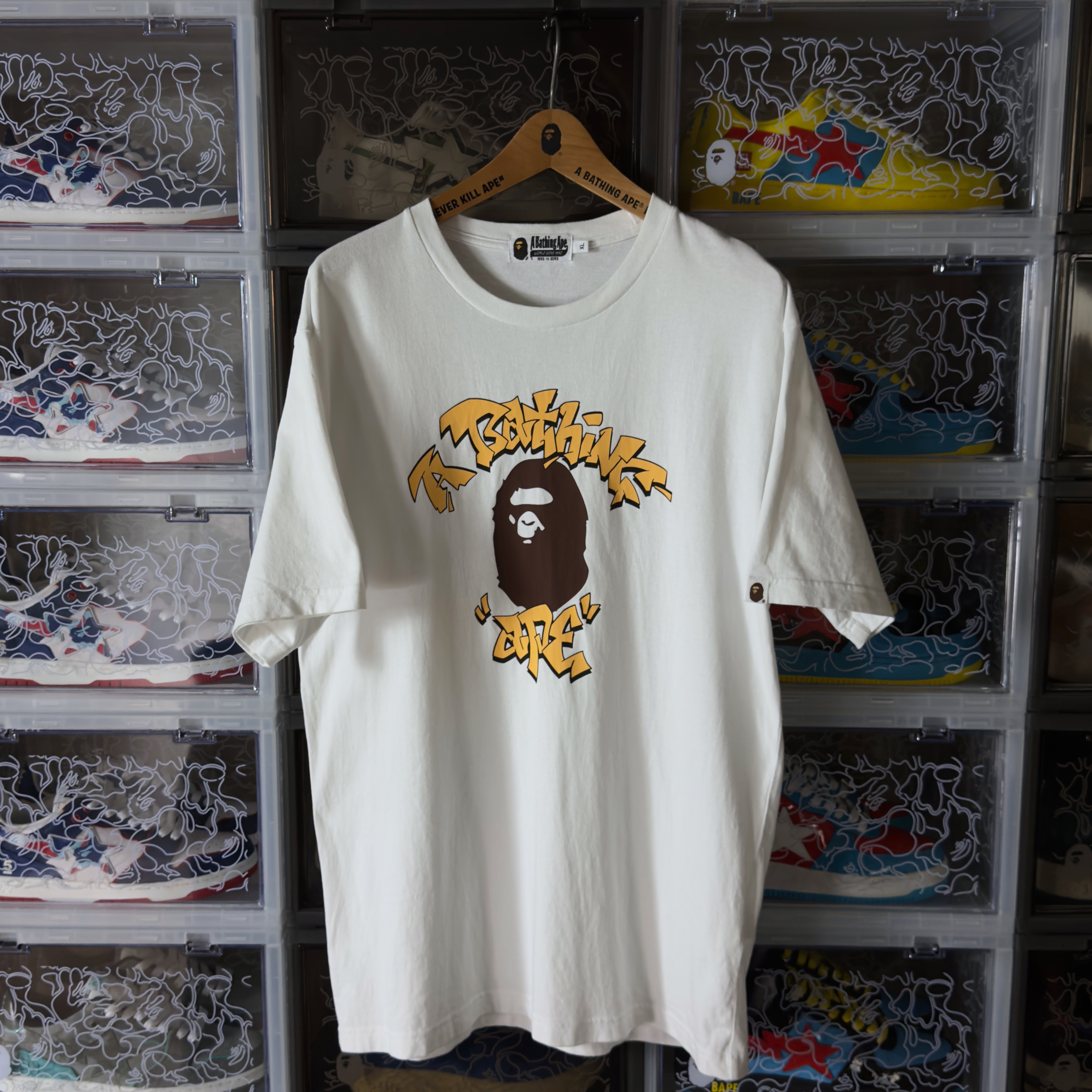 (XL) Bape Graffiti College Tee White 2023