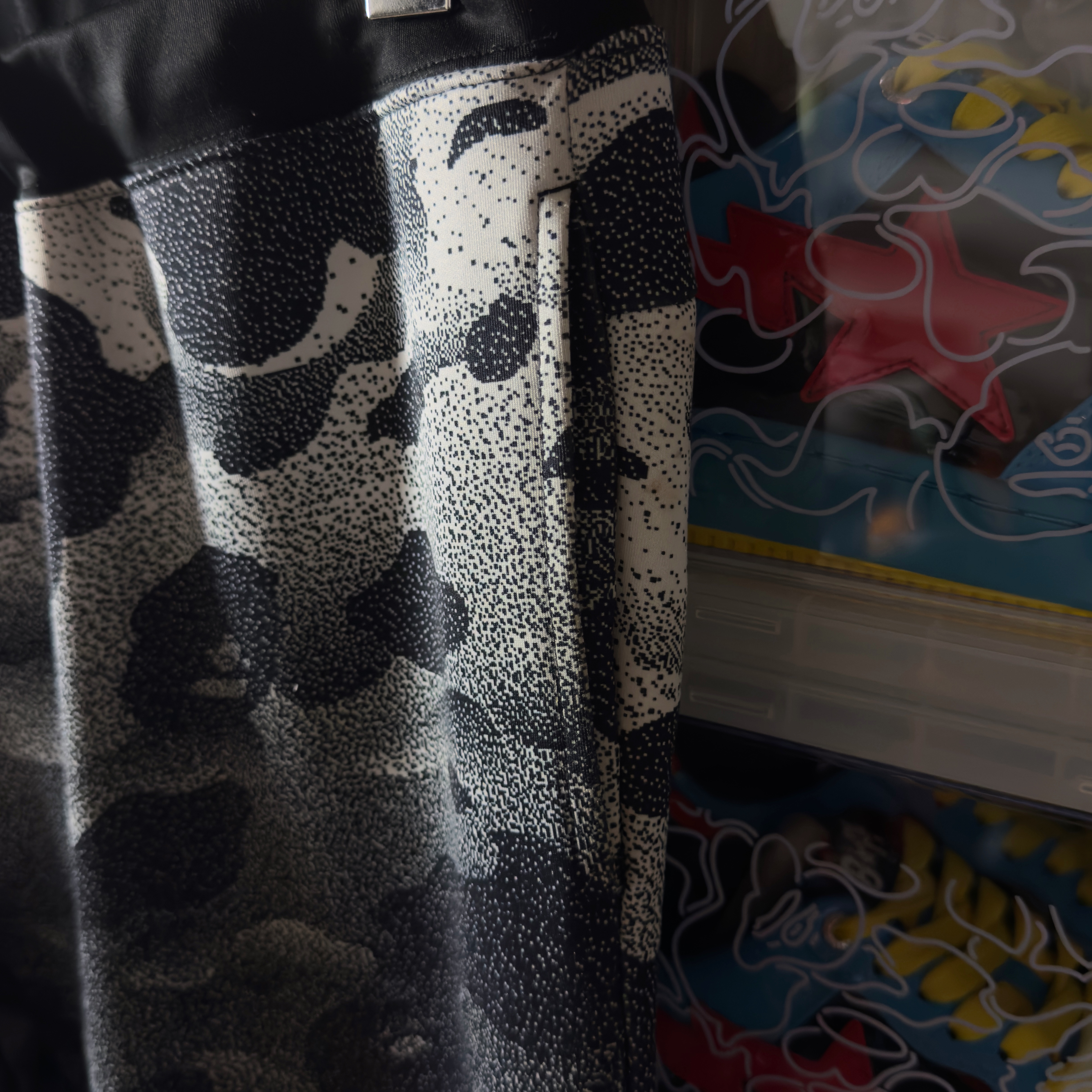 (M) Bape Noise Camo Slim Pants Black 2016