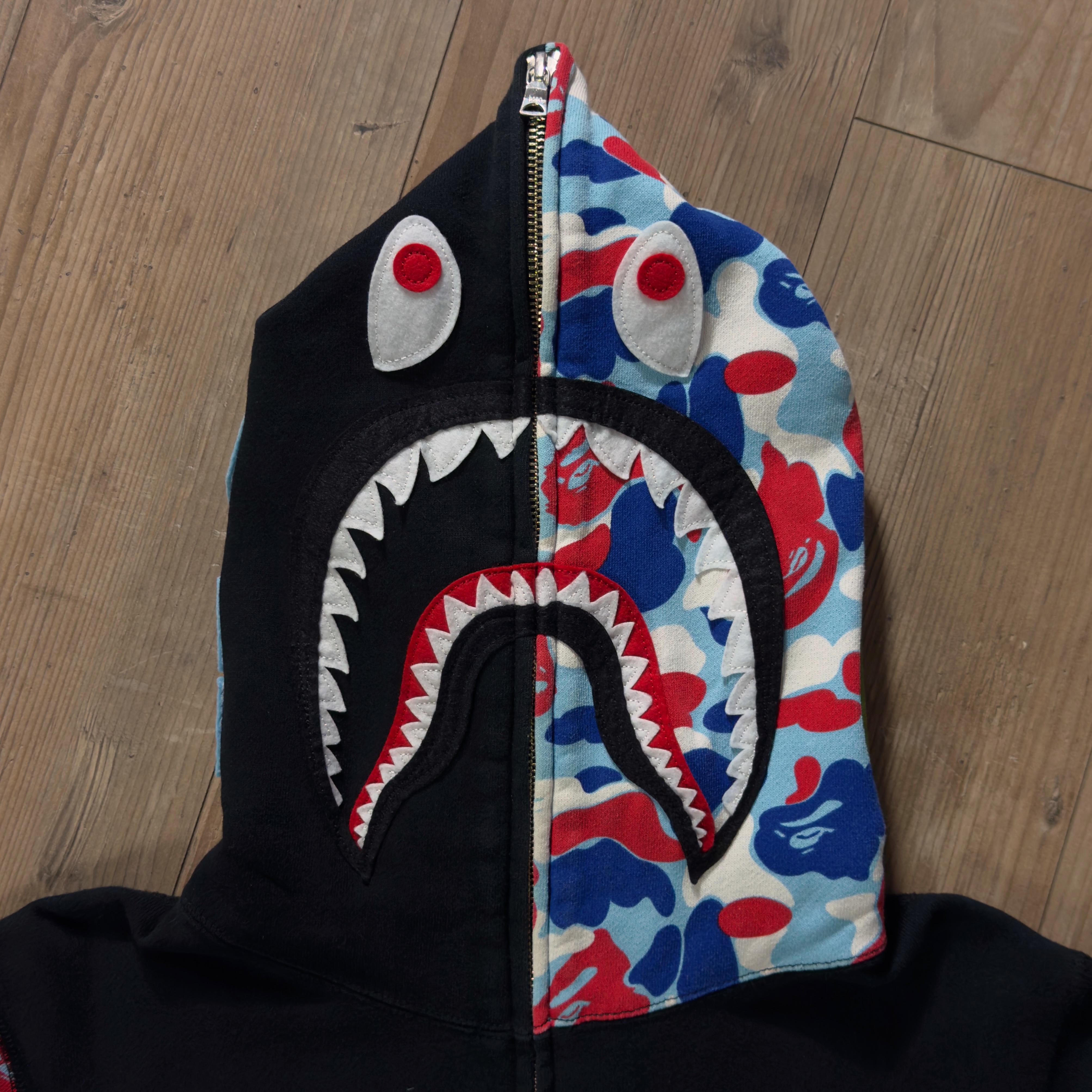 (M) Bape Paris Store Opening Shark Full Zip Hoodie Black 2017