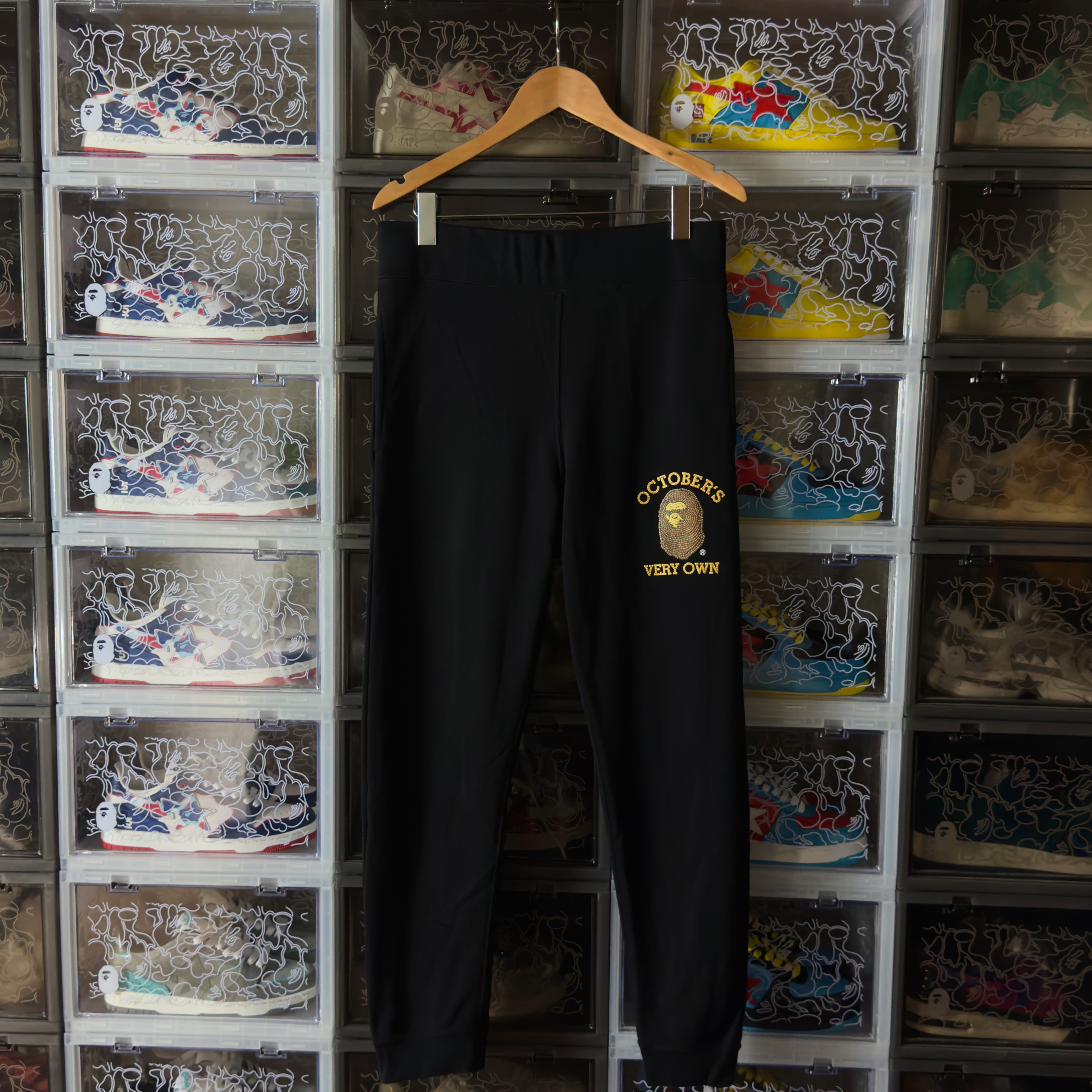 (L) Bape x OVO Slim Sweat Pants Black 2021 