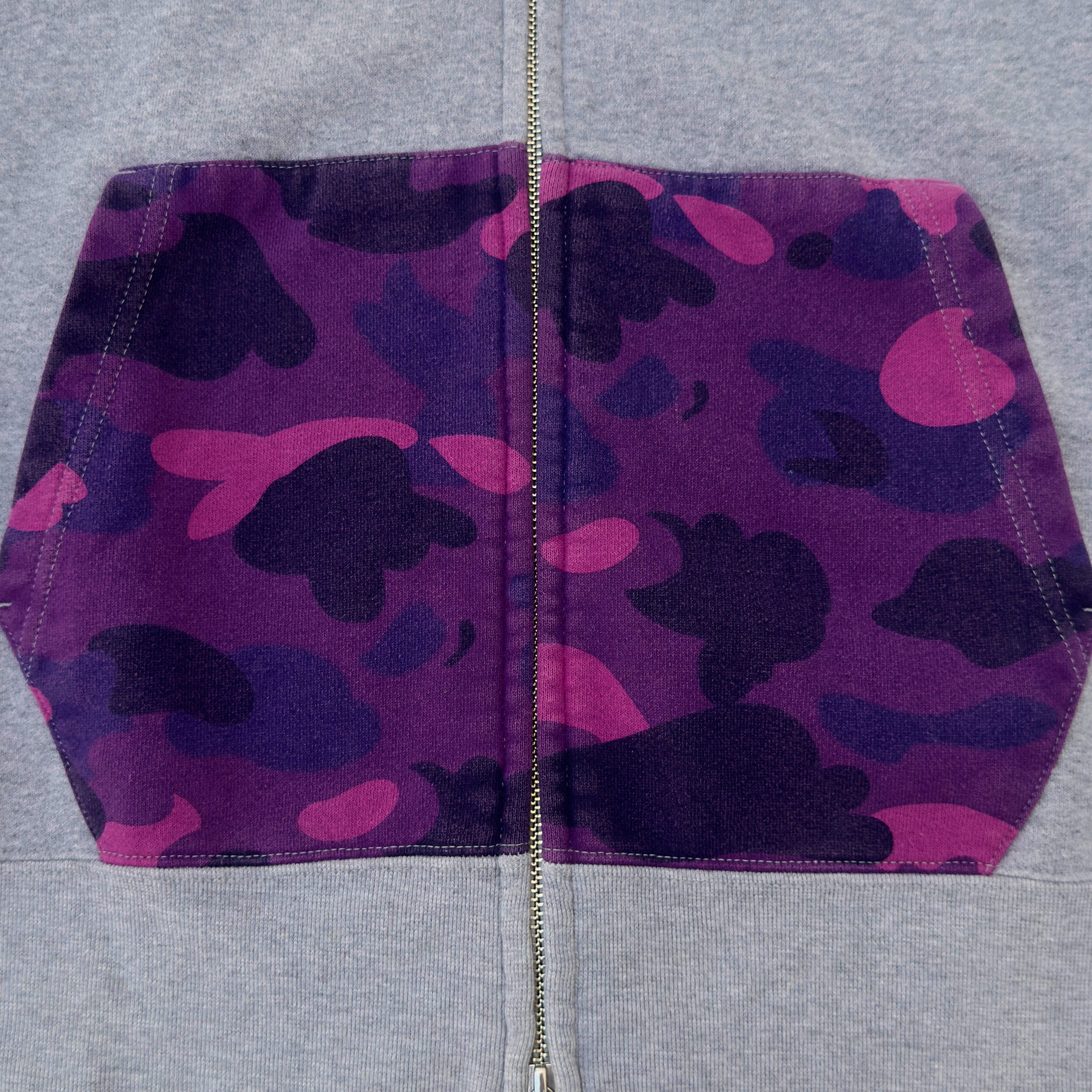 (L) Bape Color Camo Shark Full Zip Hoodie Grey/Purple