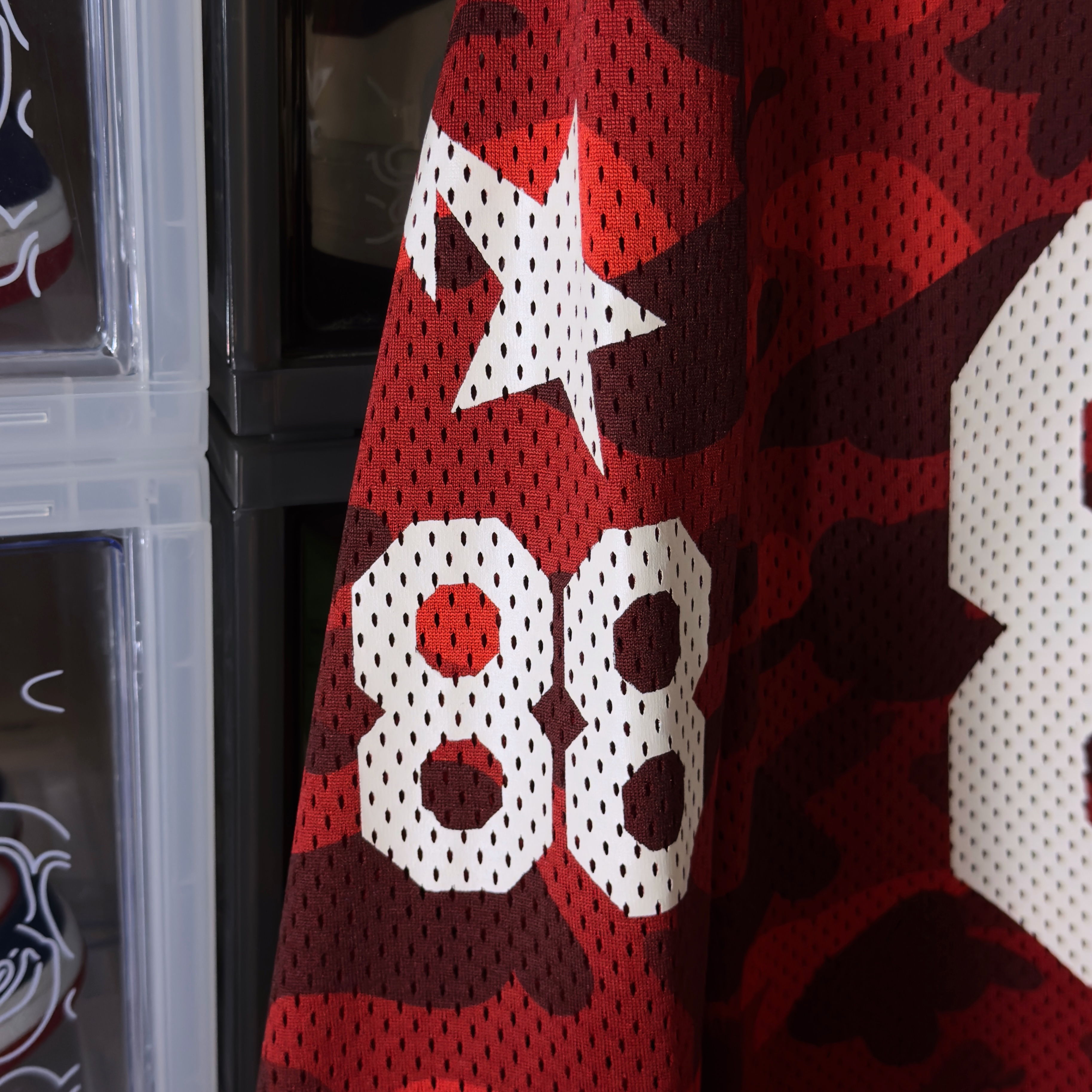 (L) Bape Color Camo 88 L/S Jersey Red 2017