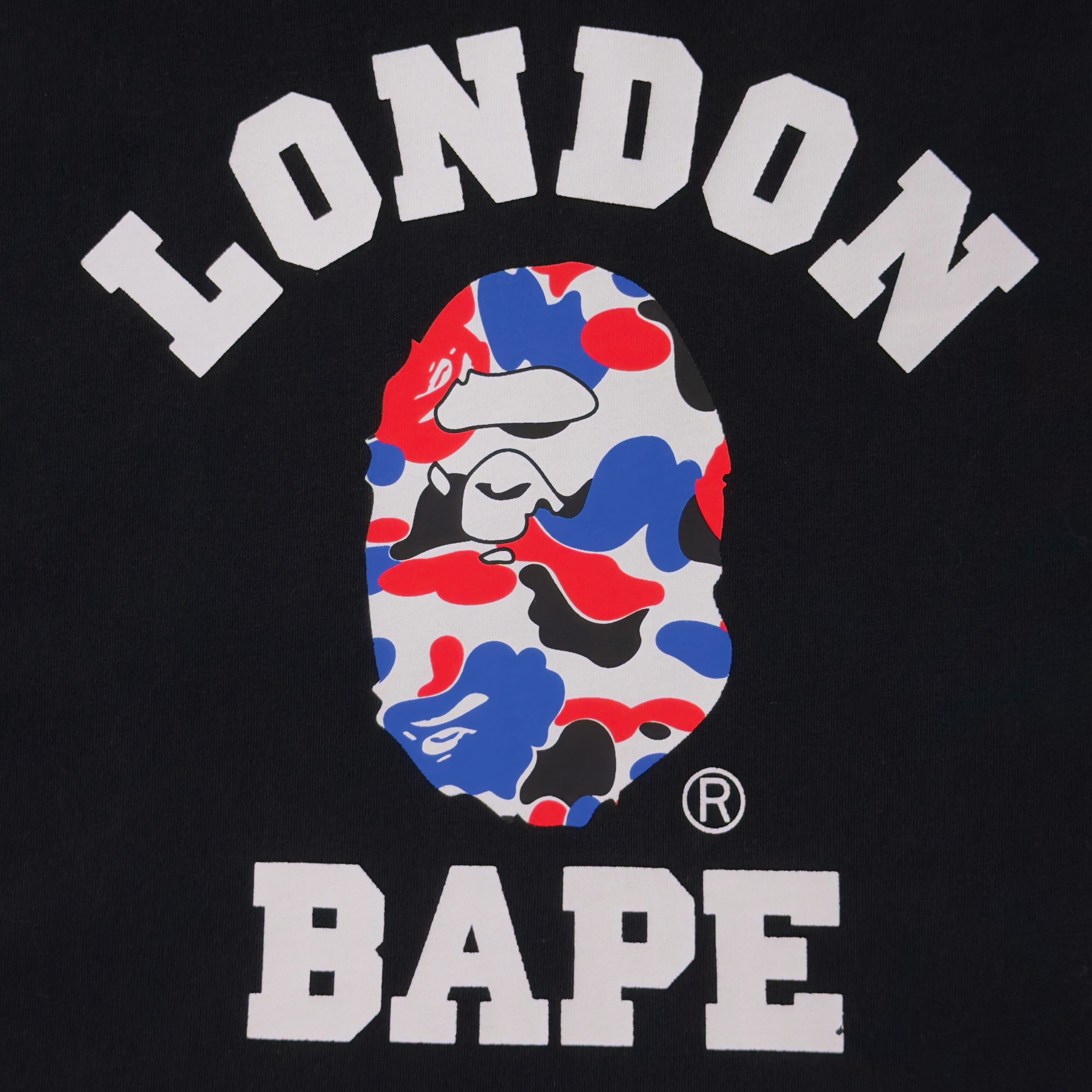 (L) Bape London Store College Tee Black