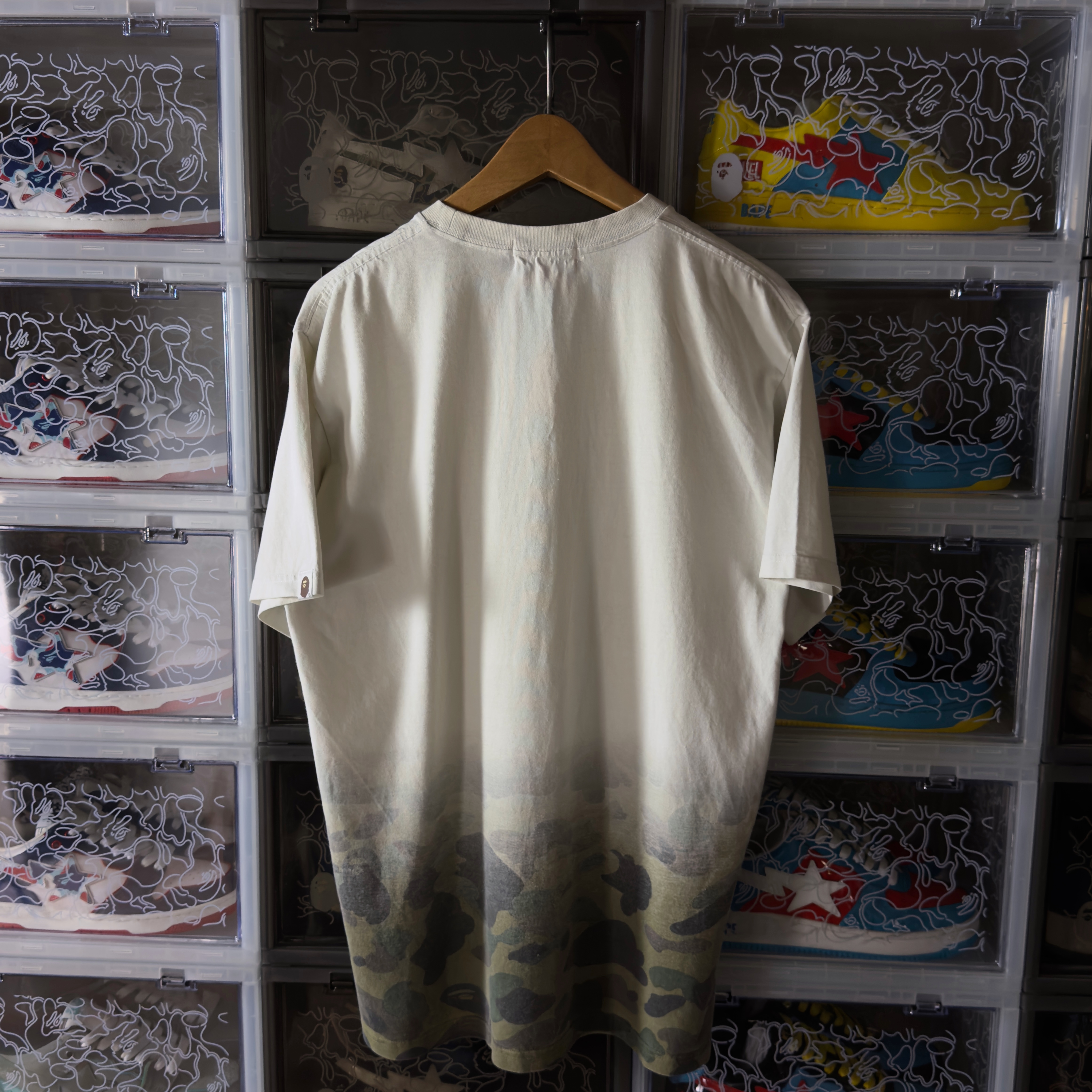 (XL) Bape Gradation Camo Tee White/Green