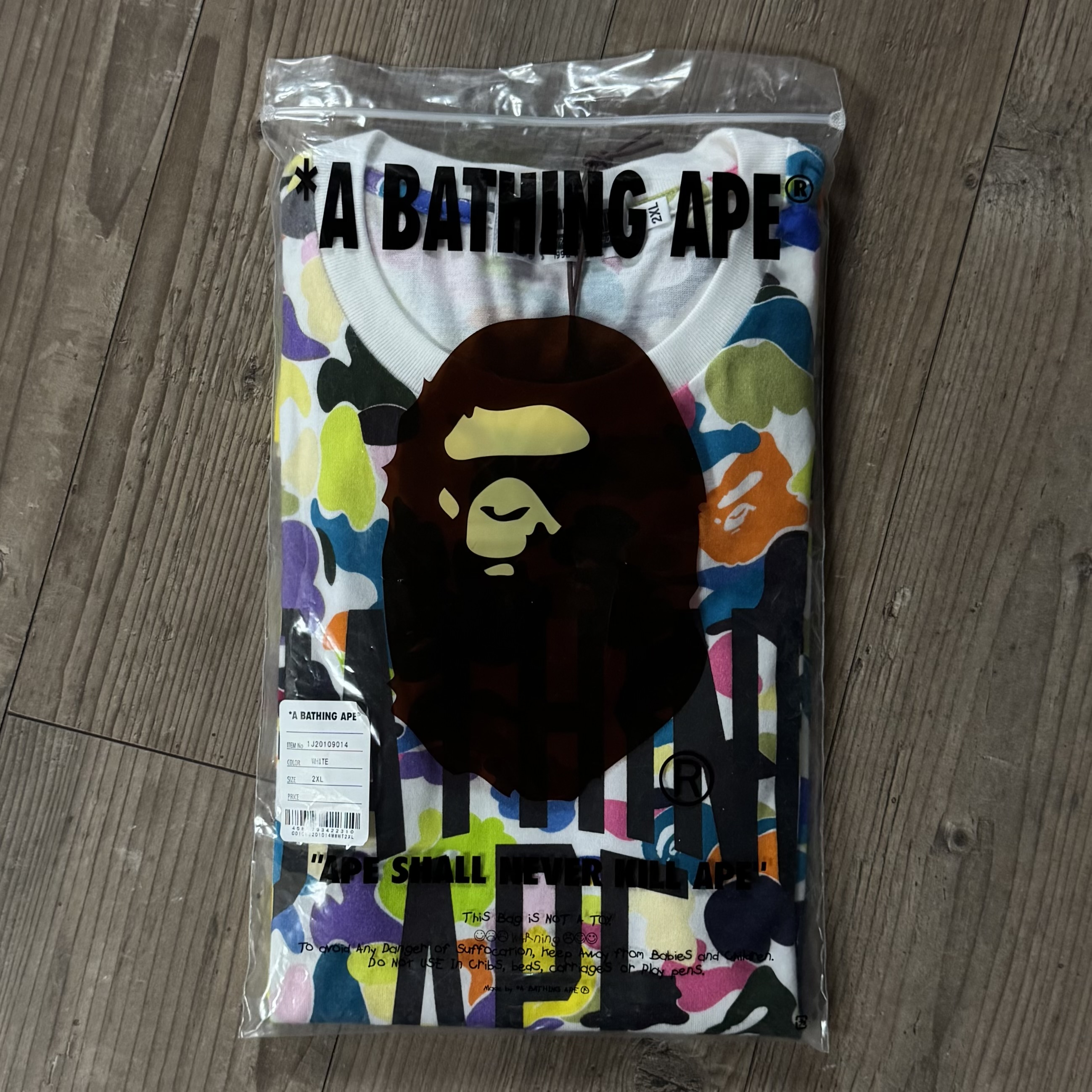 (XXL) Bape Multi Camo NYC Logo Tee White 2023