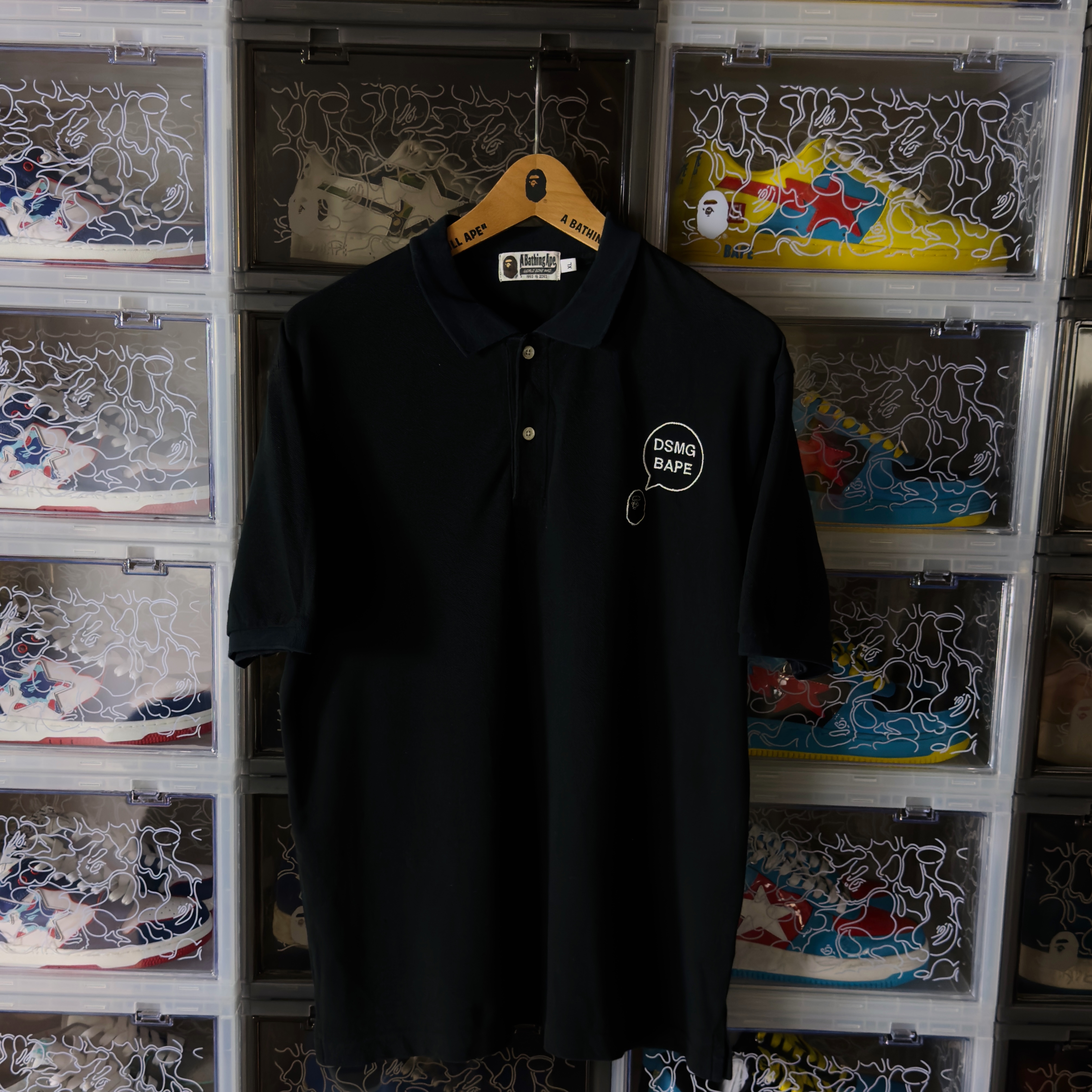 (XL) Bape x DSM Ginza Polo Shirt Black 2018