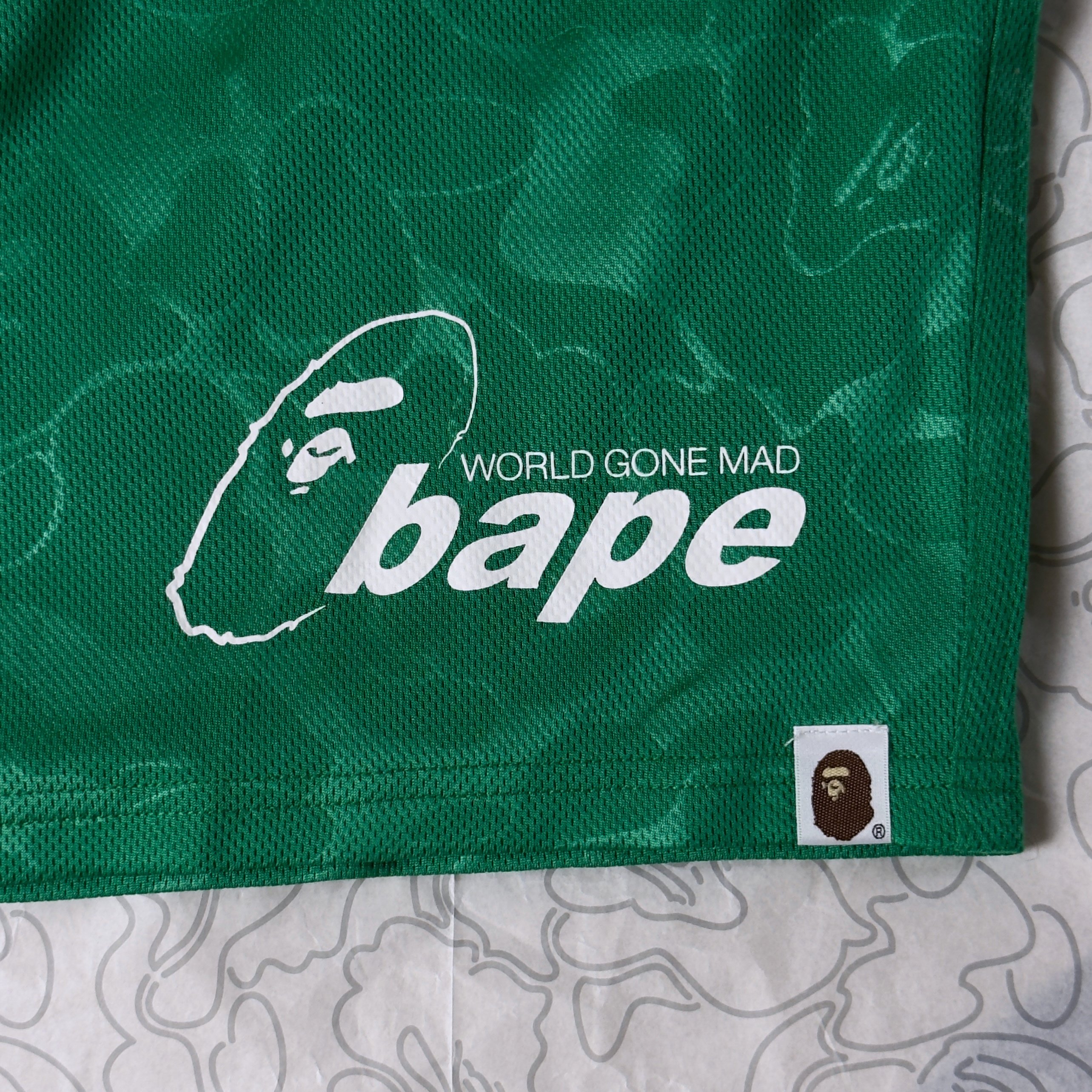 (L) Bape Soccer Game Shorts Green 2022