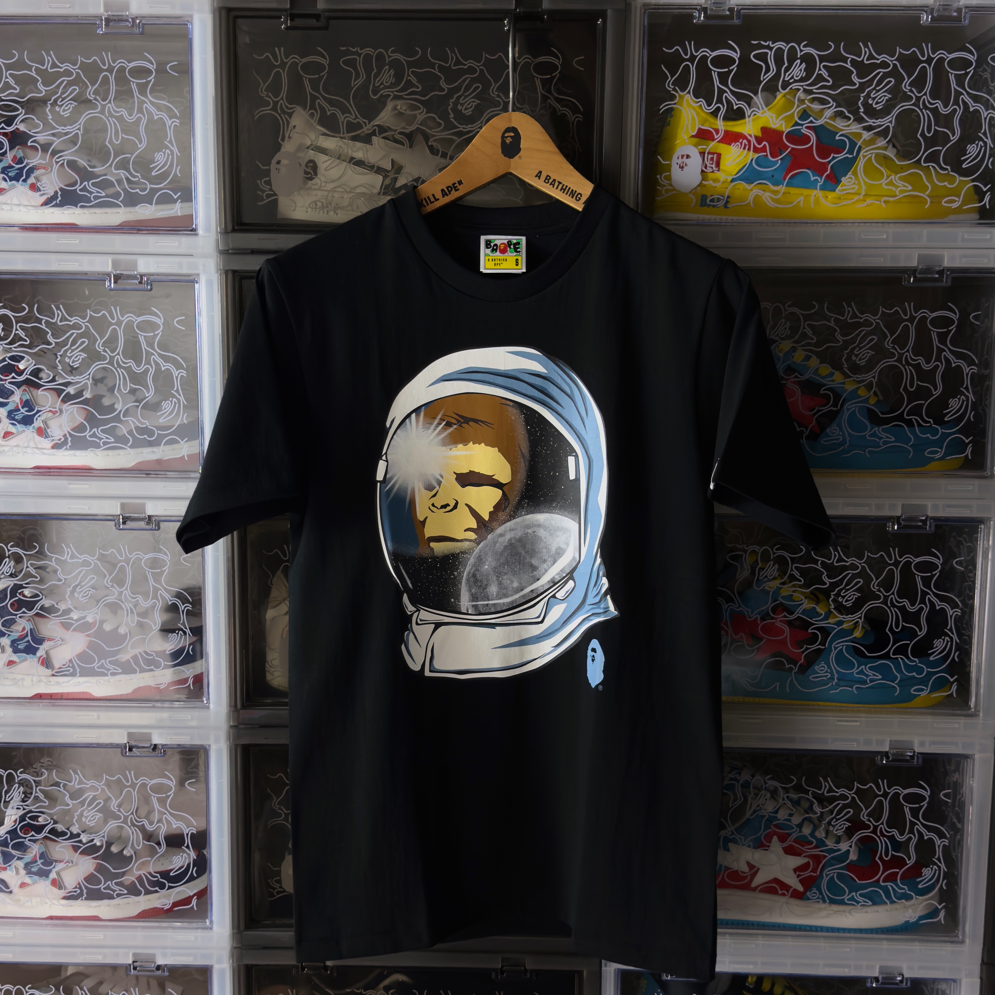 (S/M) Bape Space Ape Tee Black 2024