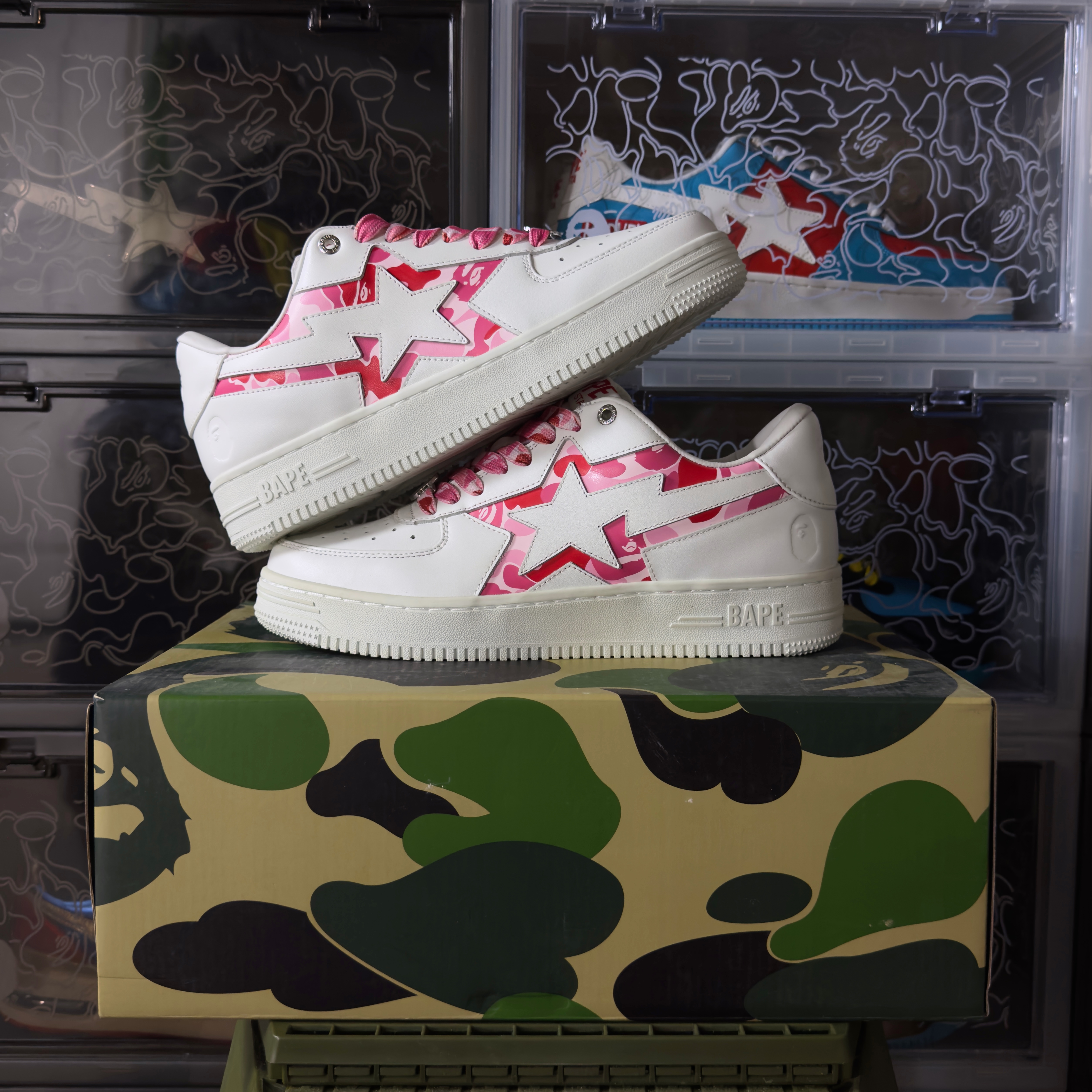 (42) A Bathing Ape Bapesta Icon ABC Camo Pink 2024