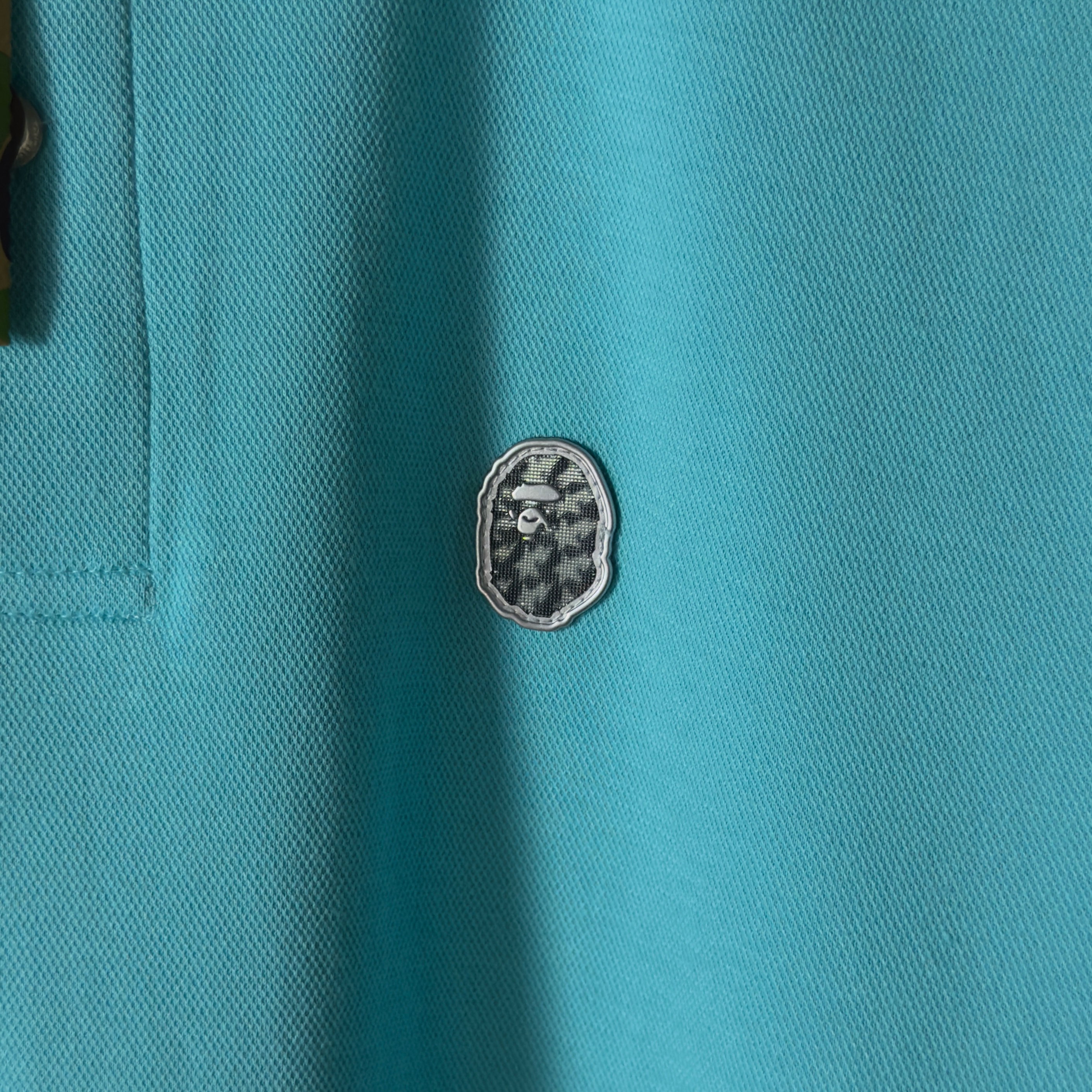 (M) Bape Ape Head One Point Relaxed Fit Polo Shirt Sax 2020