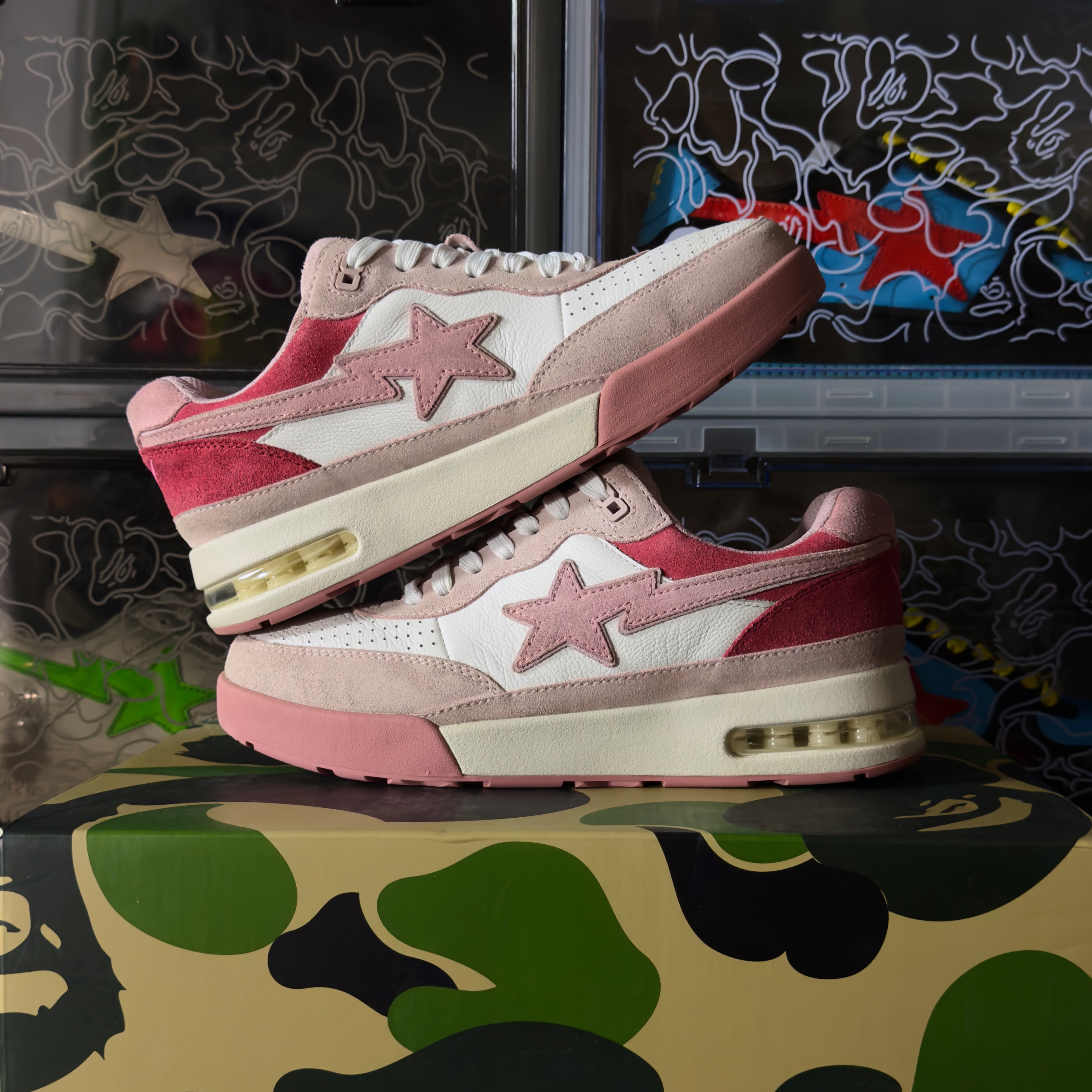 (40) A Bathing Ape Bape Roadsta Pastel Pink 2022