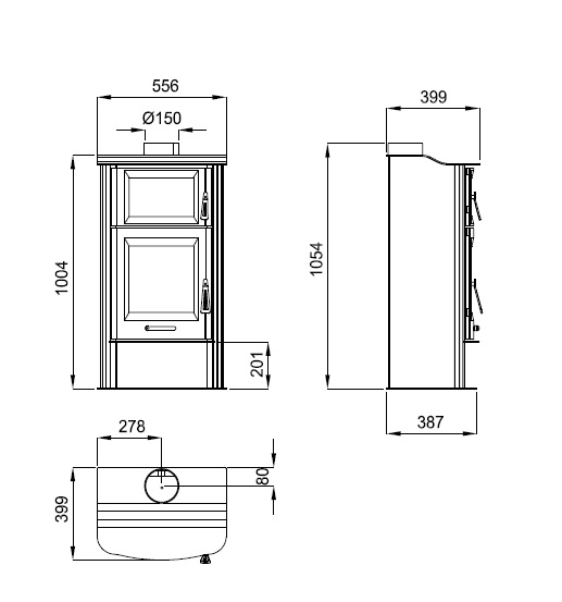 Malkinė krosnelė su orkaite Bronpi Tudela 13 kW