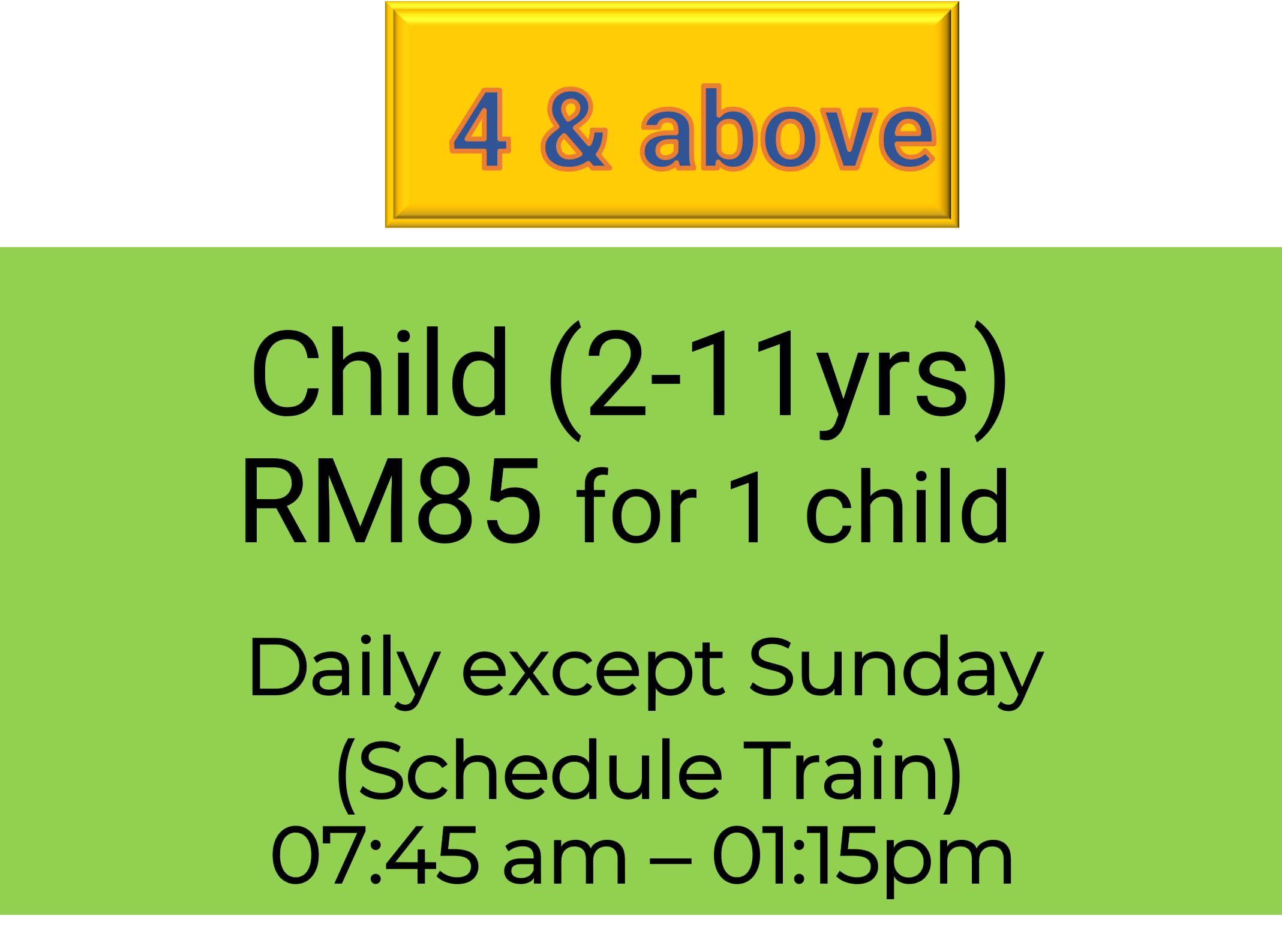 Papar Train Tour (Child - 4 persons & Above persons)