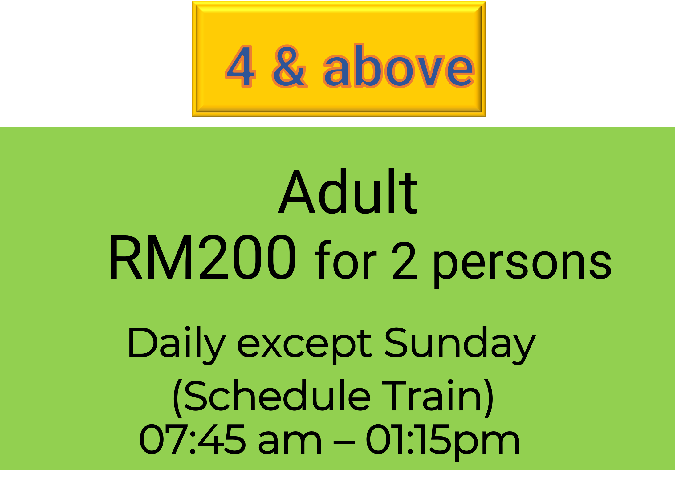 Papar Train Tour (2Adult - 4 persons & Above)