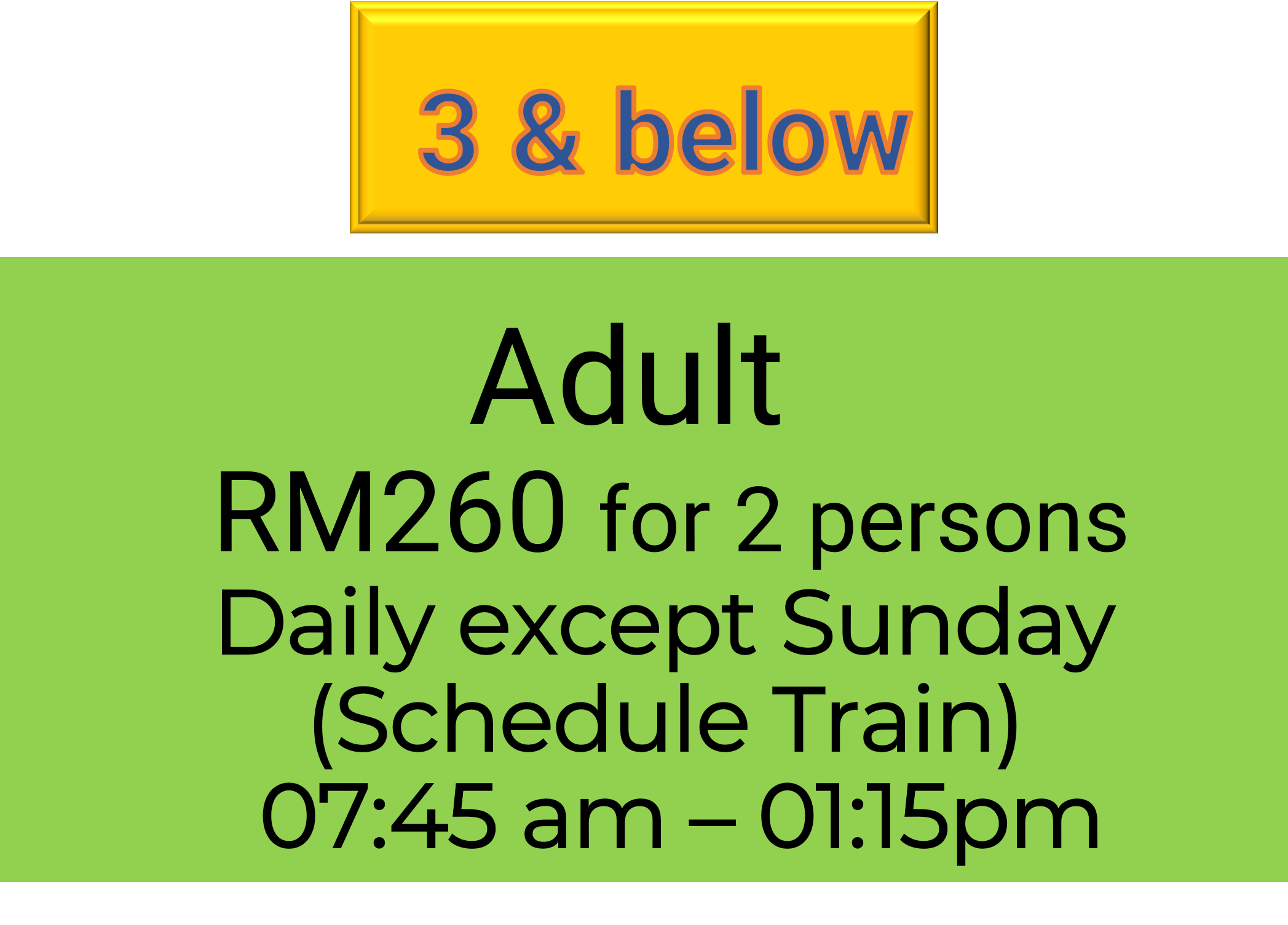 Papar Train Tour (2Adult - 3 persons & Below)