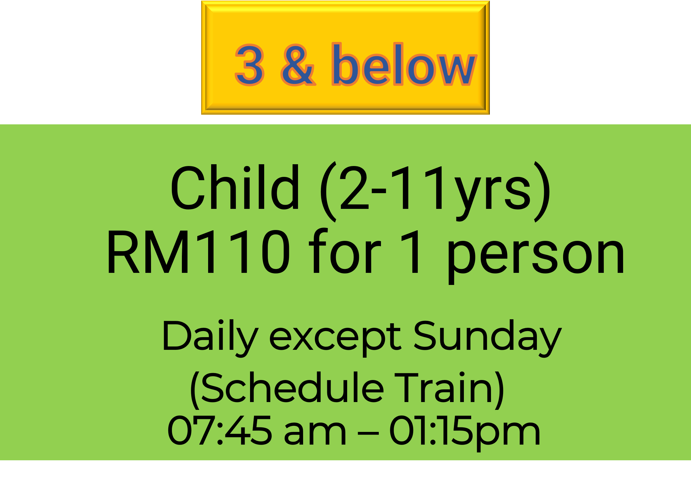 Papar Train Tour (1Child - 3 persons & Below)