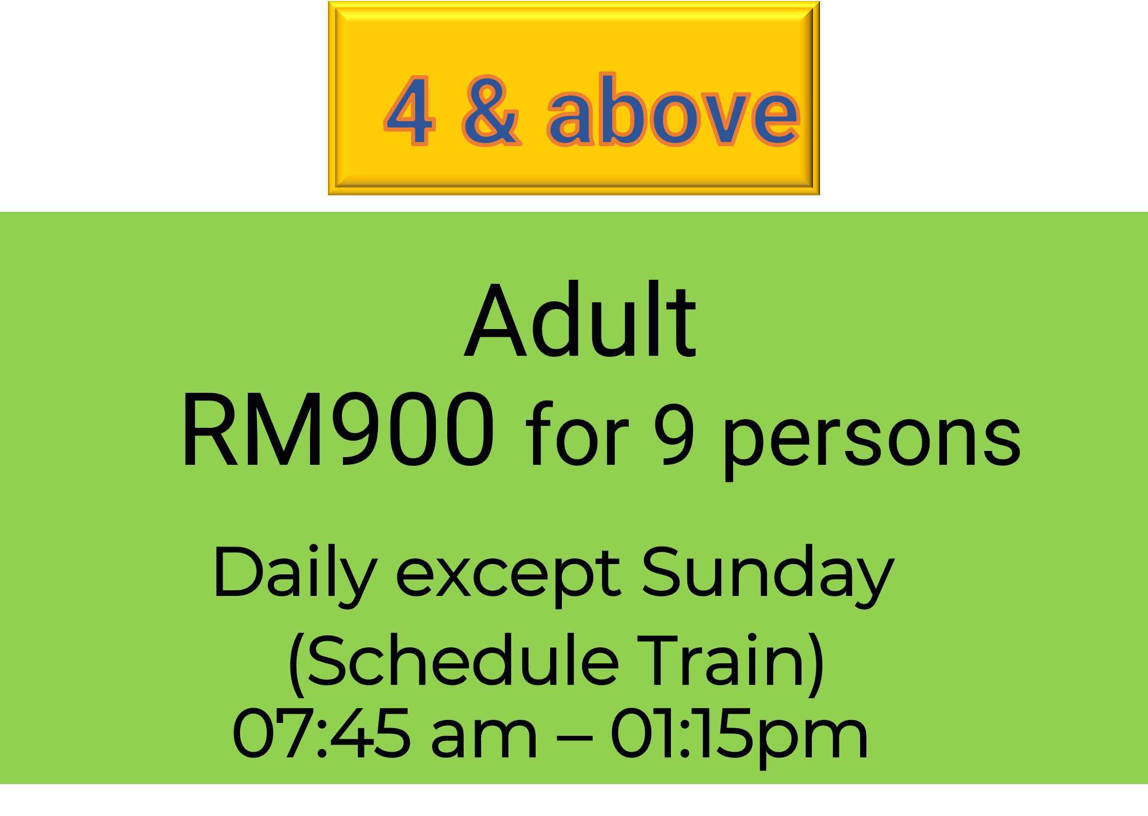 Papar Train Tour (9Adult - 4 persons & Above)