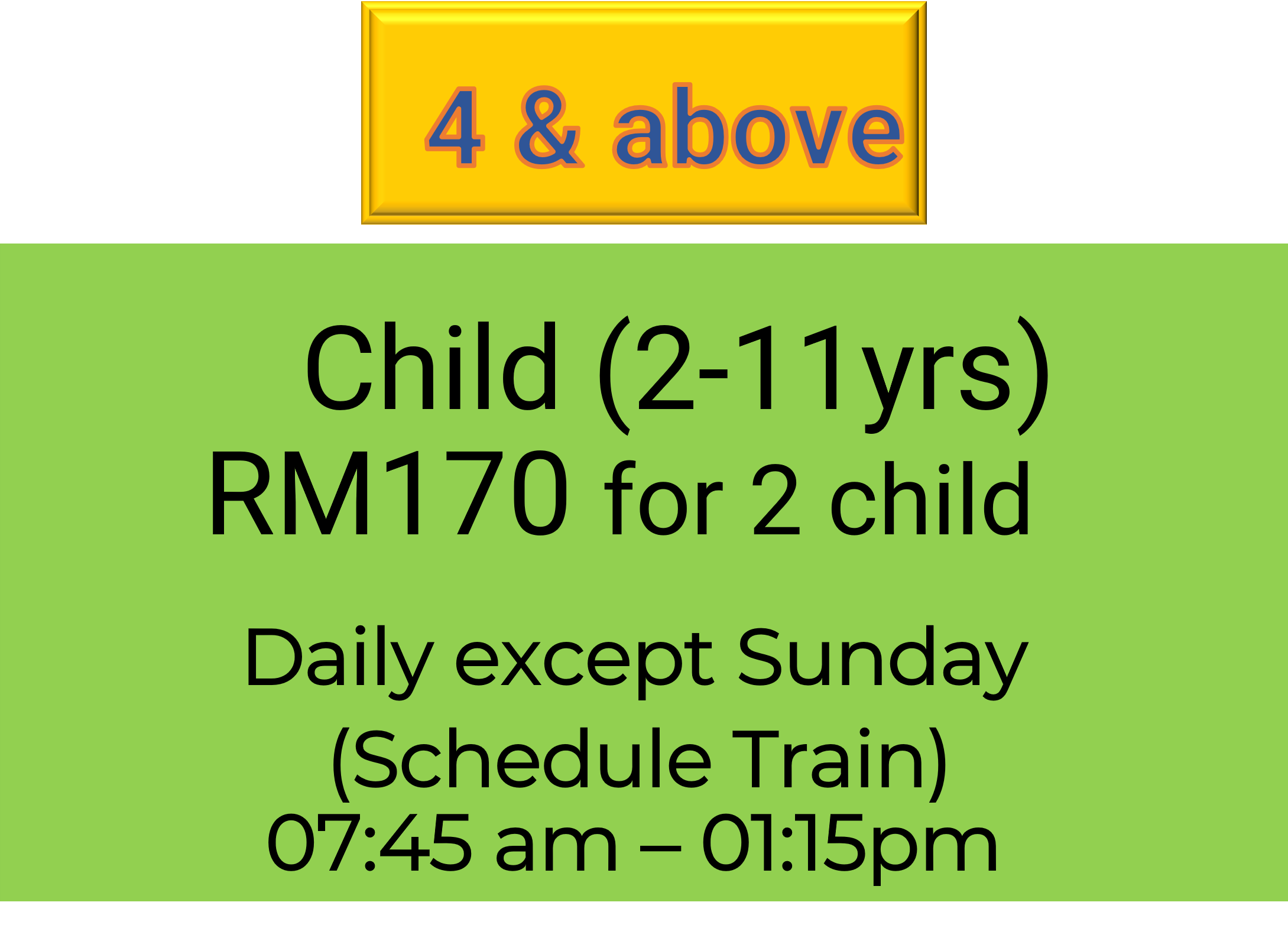 Papar Train Tour (2 Child - 4 persons & Above persons)