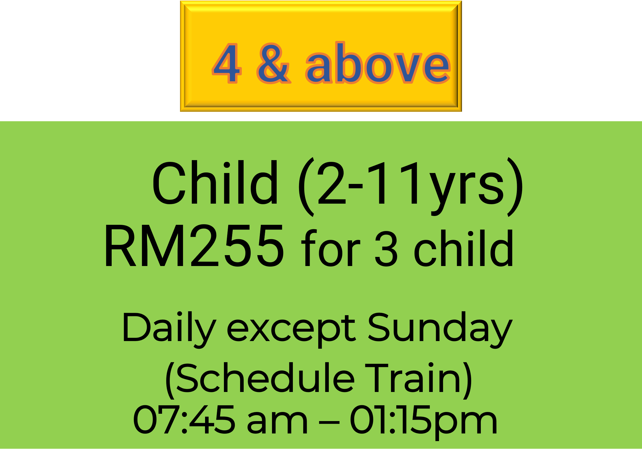 Papar Train Tour (3 Child - 4 persons & Above persons)