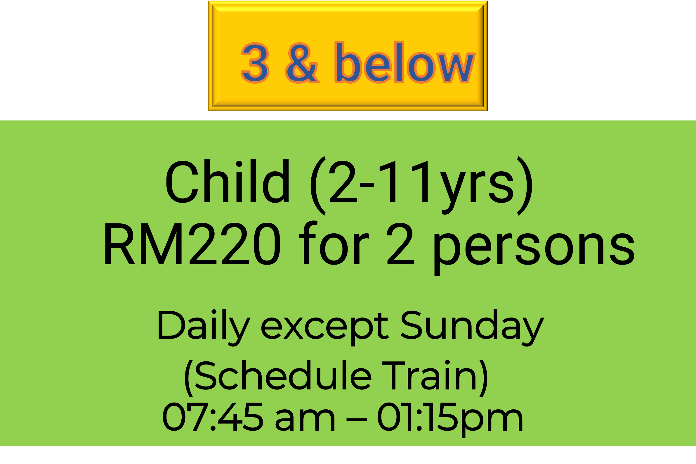 Papar Train Tour (2Child - 3 persons & Below)