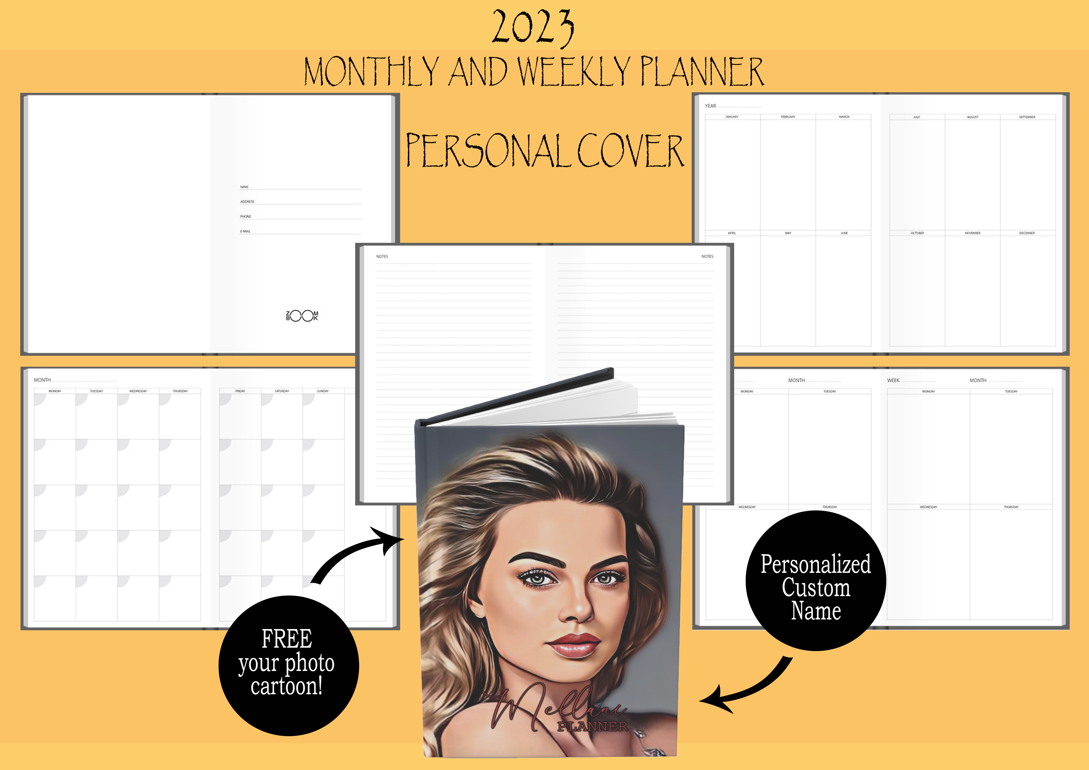 Planner with your photo and name