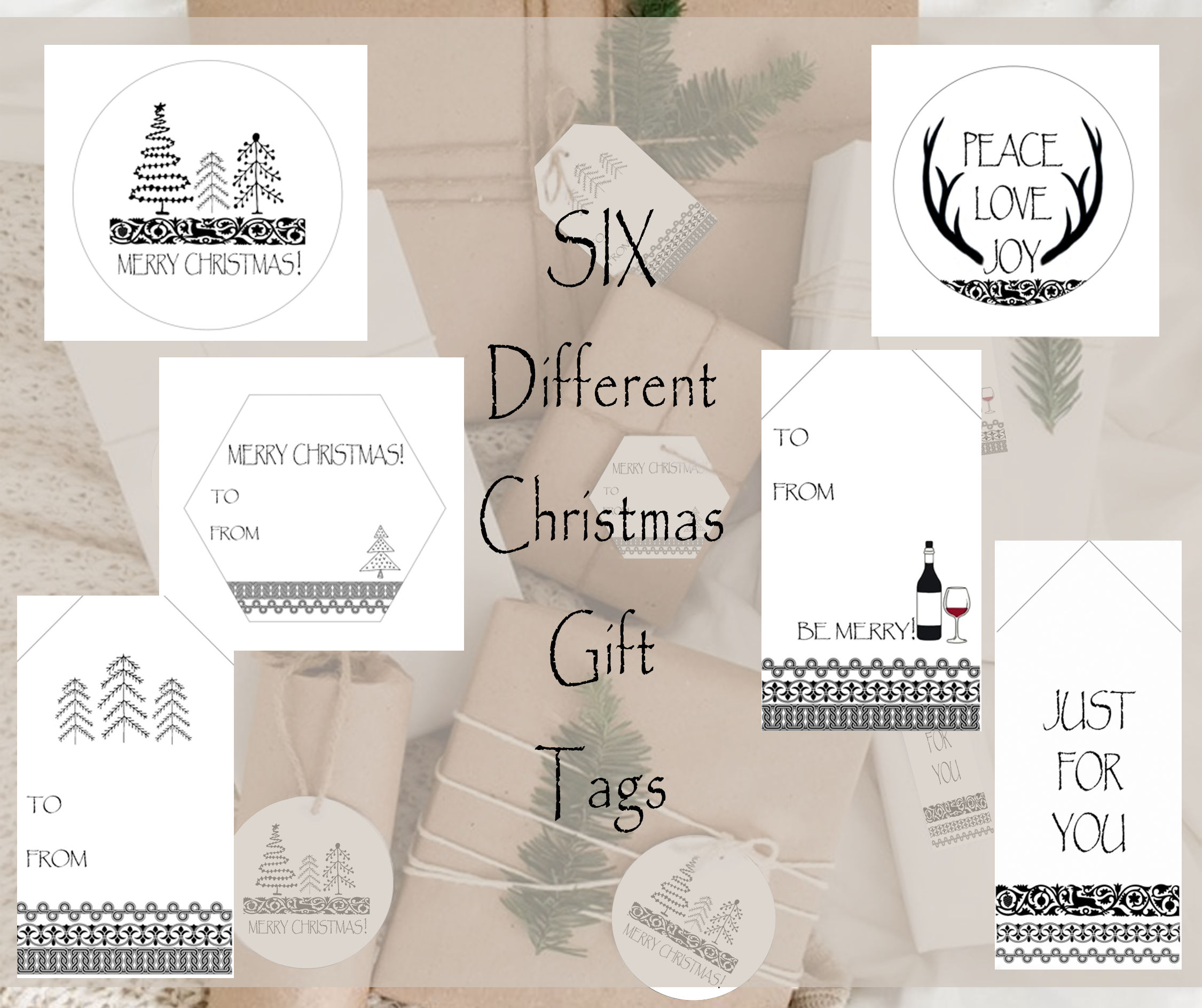 Simple Happy Holidays Gift Tags