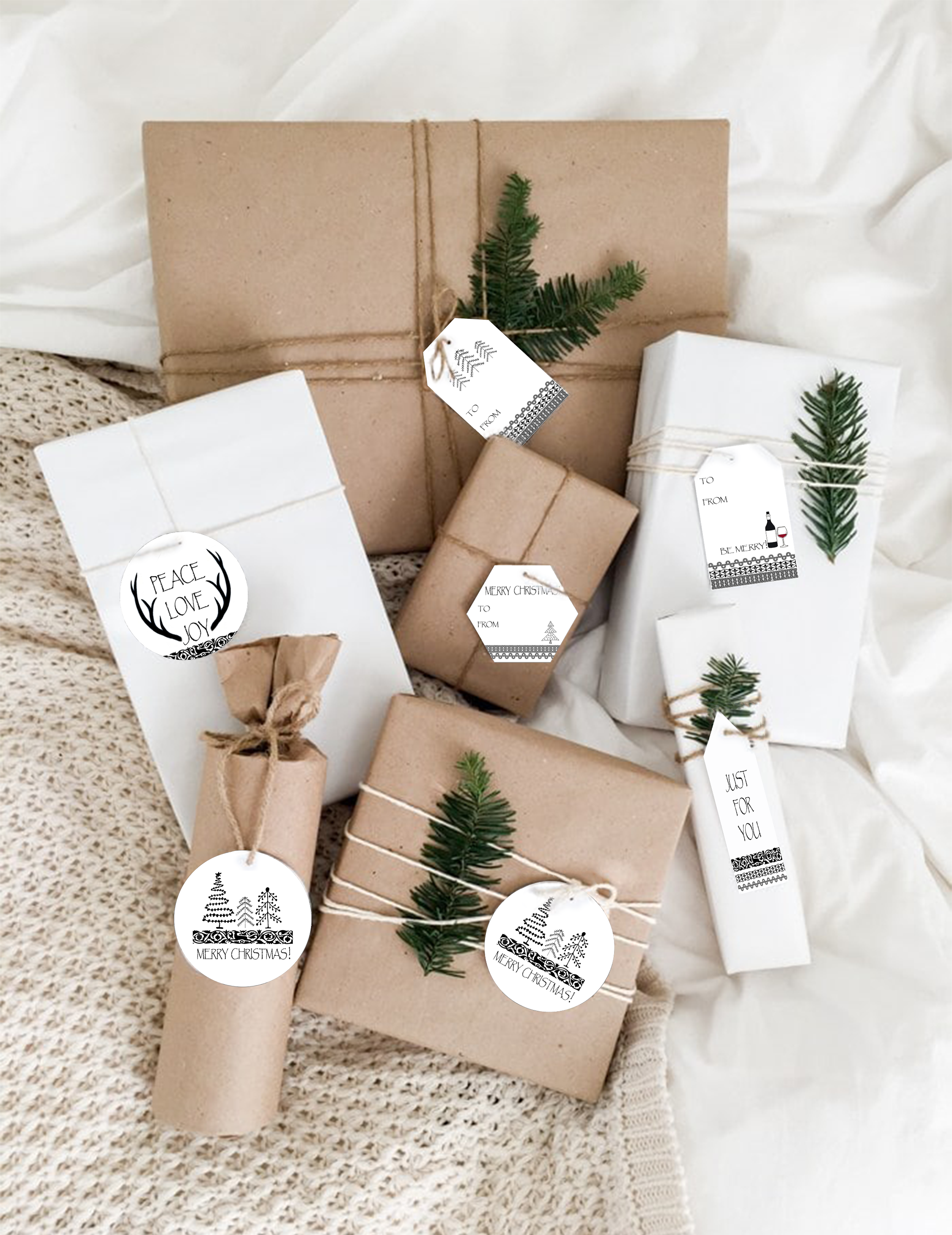 Simple Happy Holidays Gift Tags