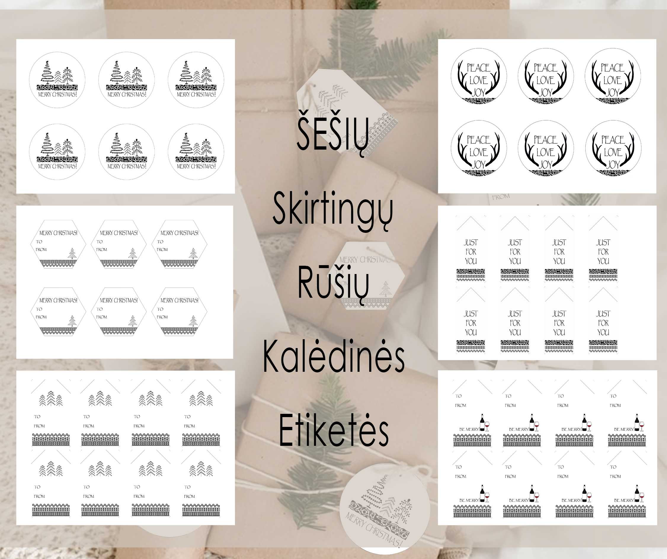 Kalėdinės dovanų etiketės