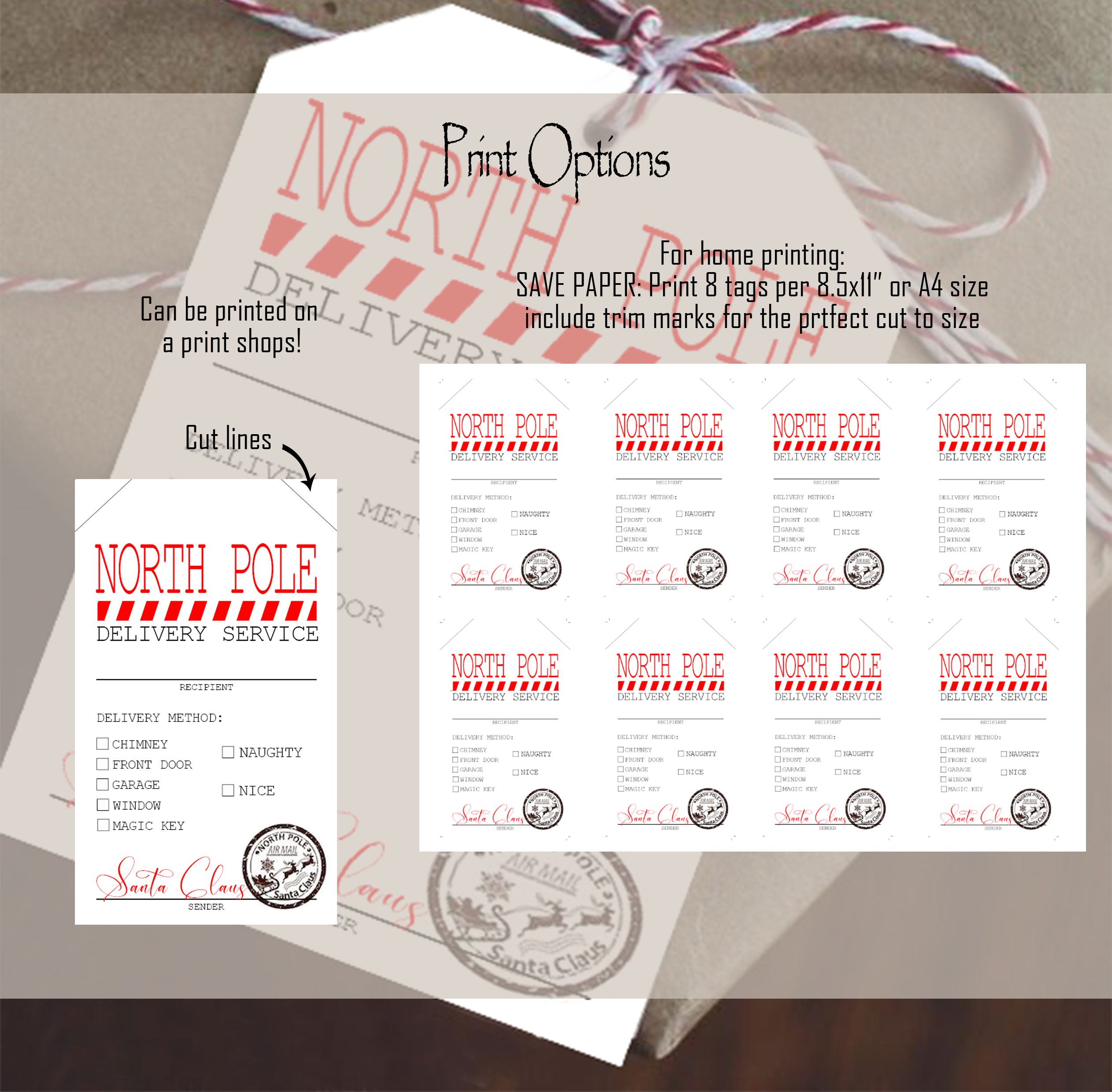 Santa Claus Gift Tags