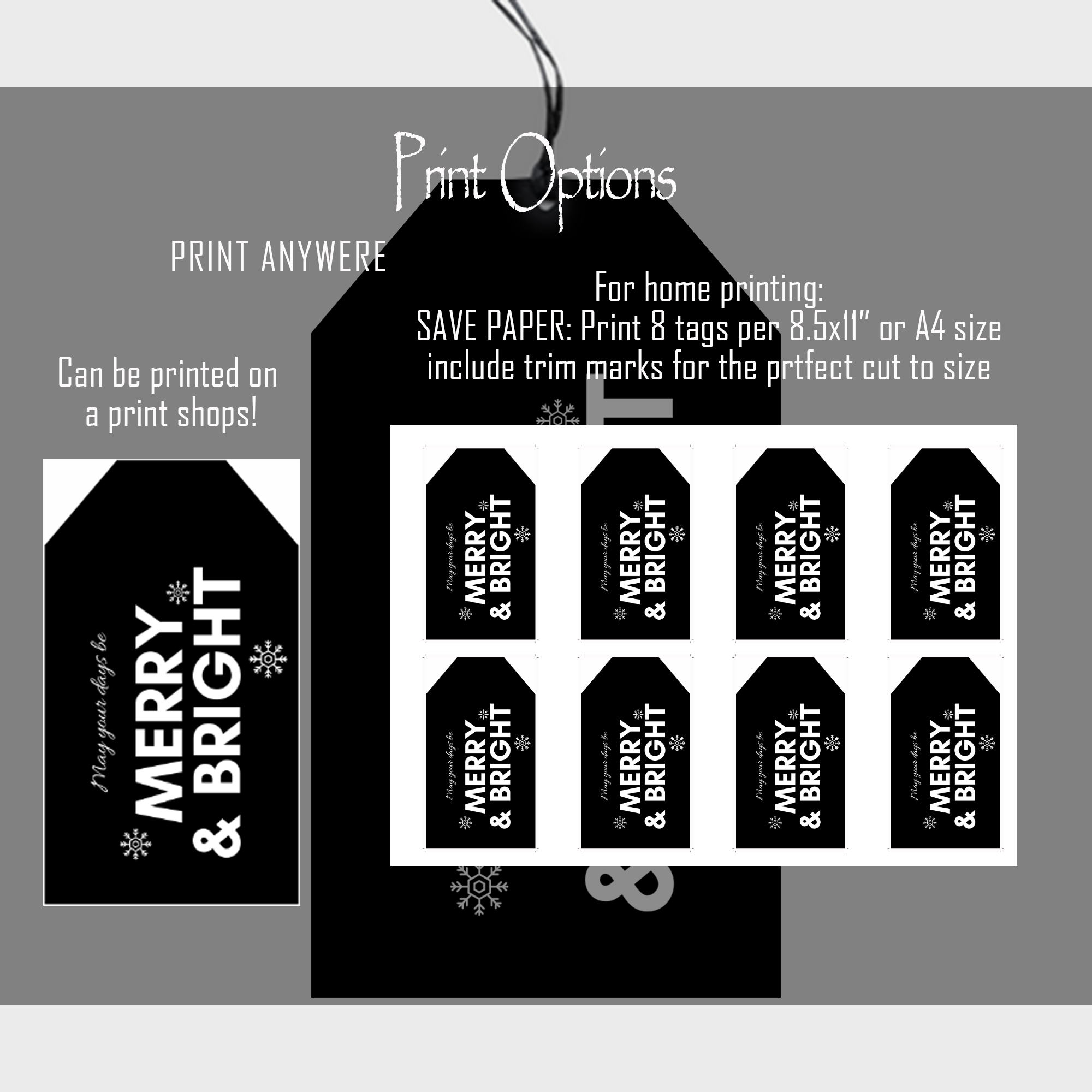 MERRY and BRIGHT Gift Tags