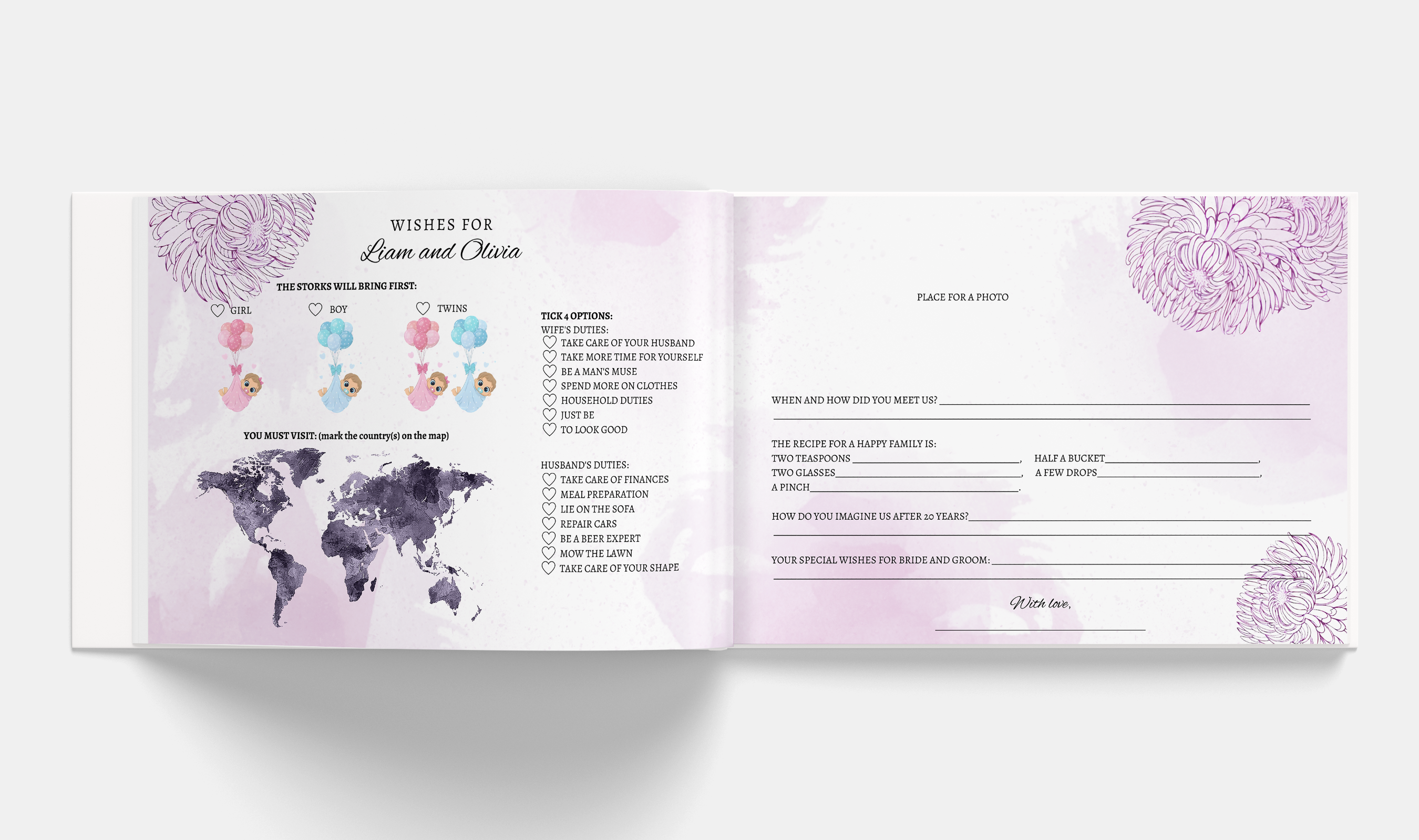 CHRYSANTHEMUMS Wedding Guestbook