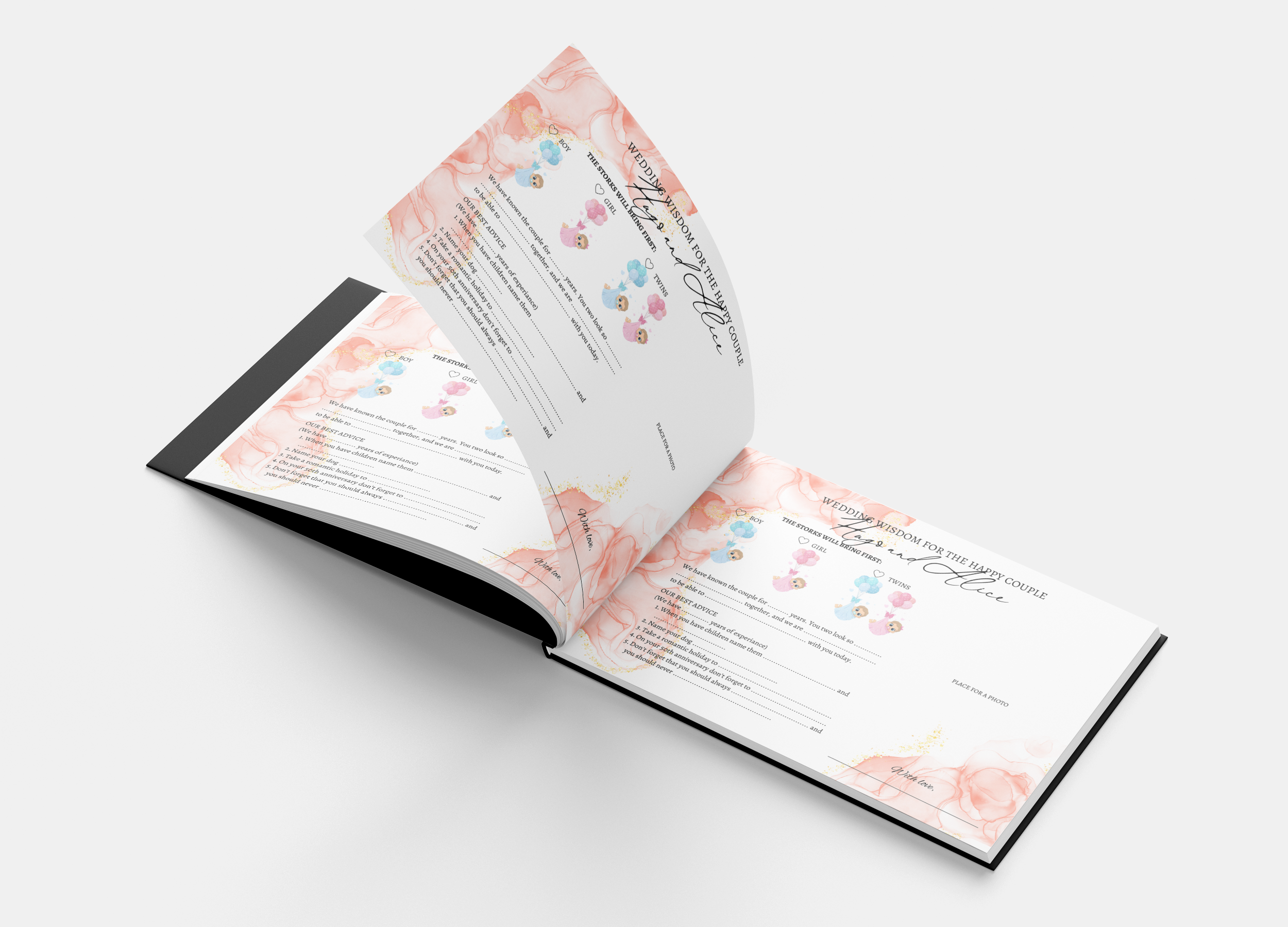 GOLDEN DREAM Black Wedding Guestbook