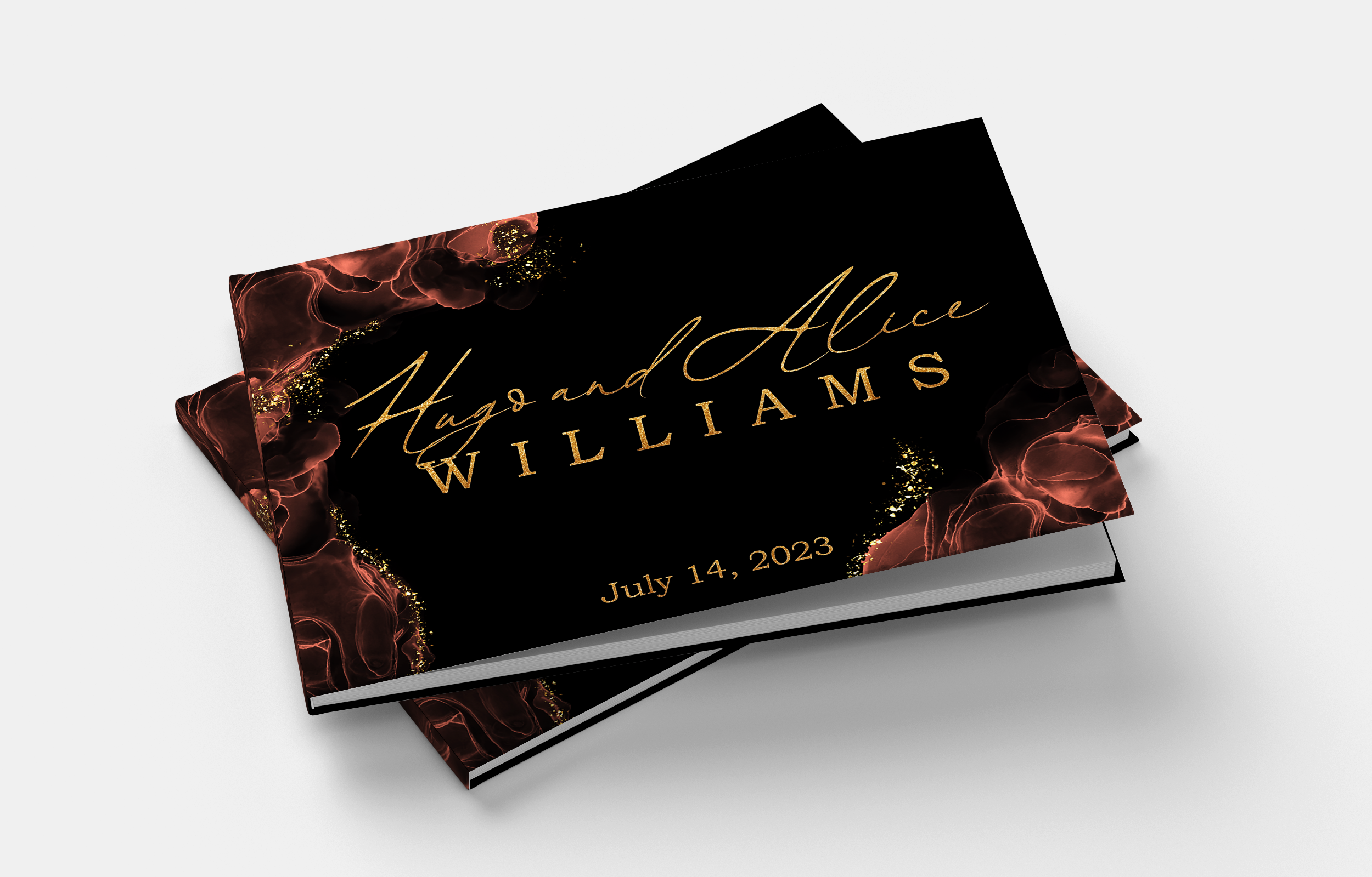 GOLDEN DREAM Black Wedding Guestbook