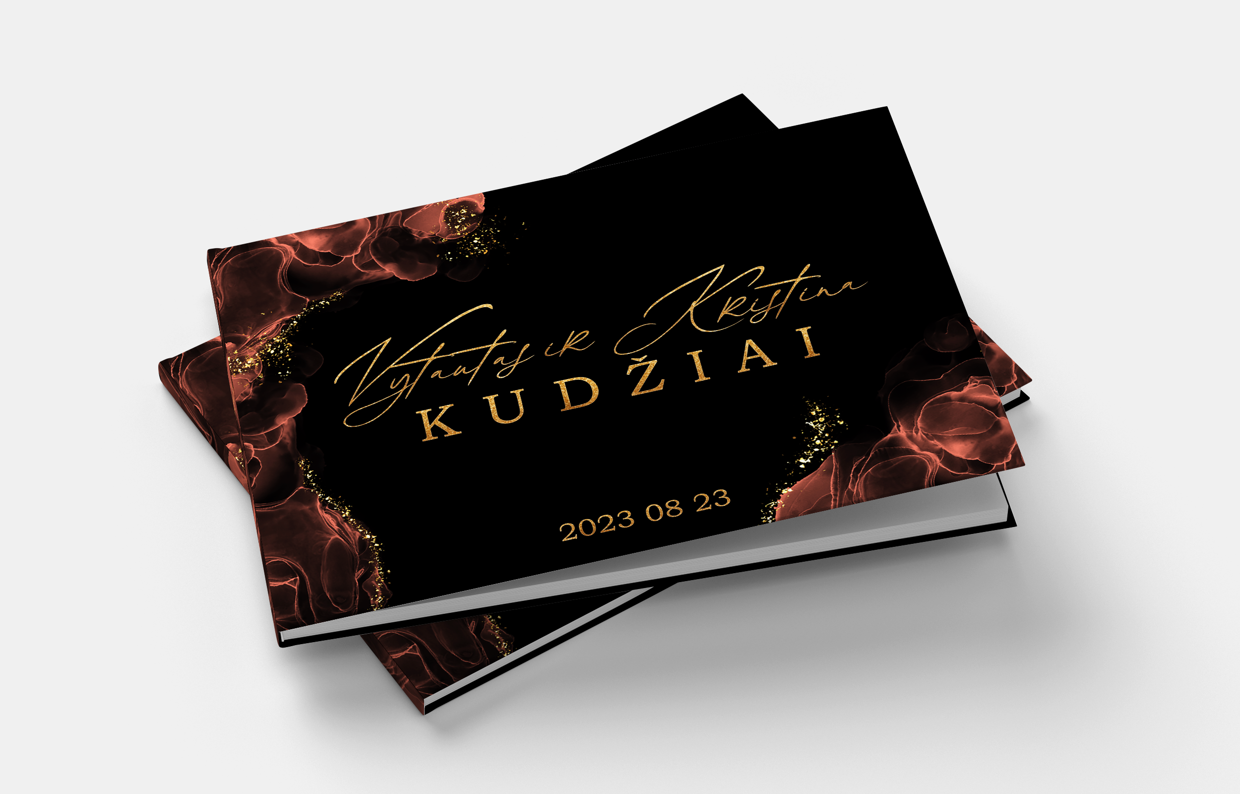 GOLDEN DREAM Juoda Vestuvių palinkėjimų knyga
