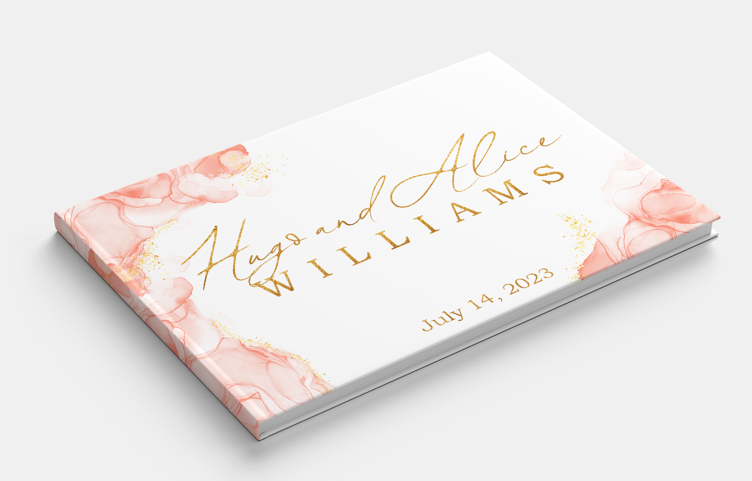 GOLDEN DREAM White Wedding Guestbook