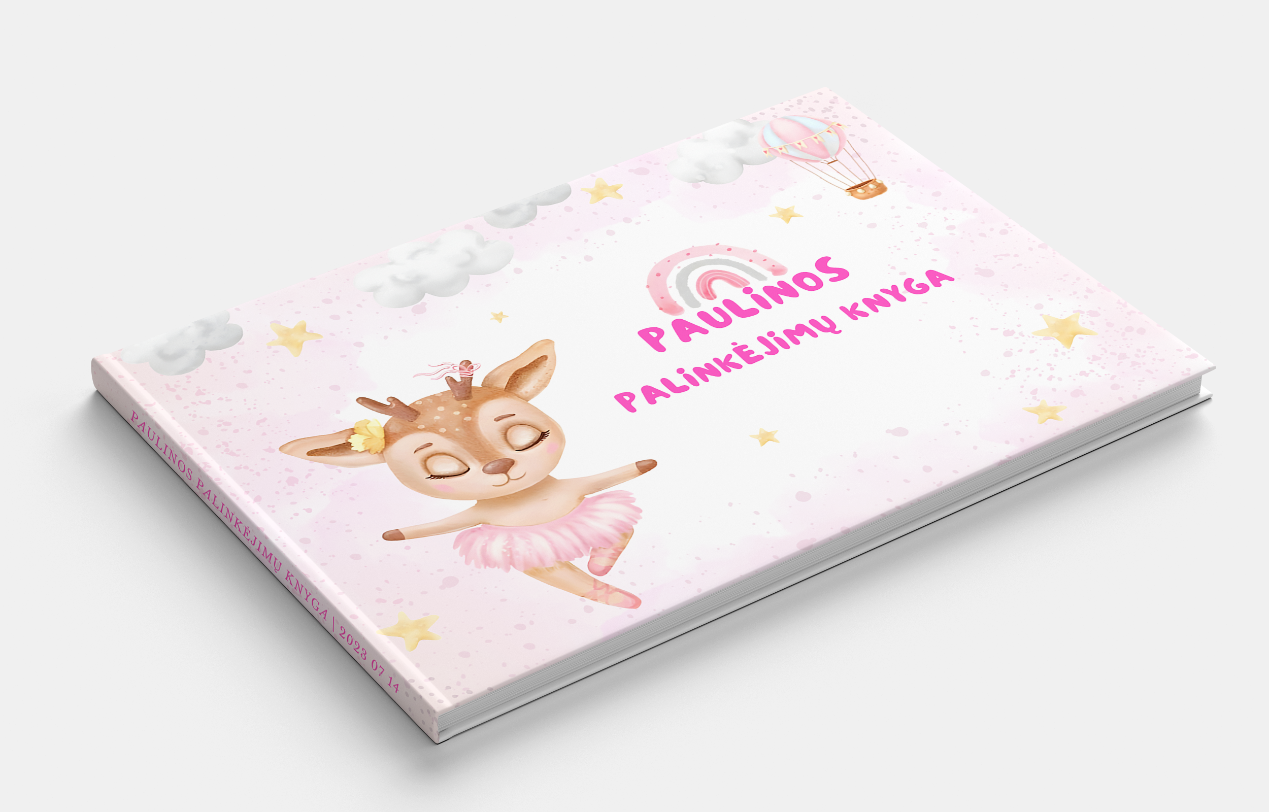PINK DEER Krikštynų palinkėjimų knyga