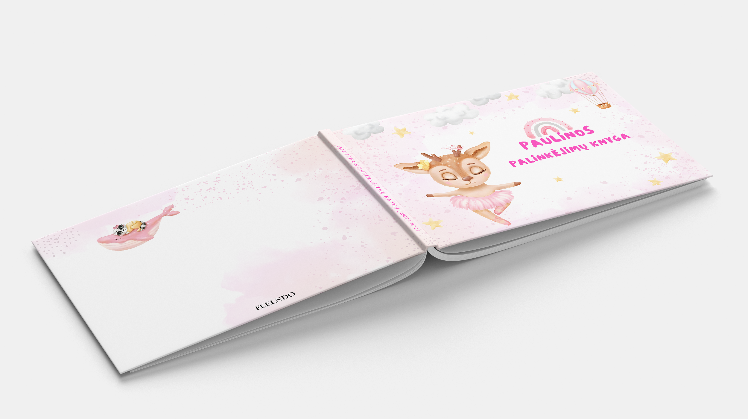 PINK DEER Krikštynų palinkėjimų knyga