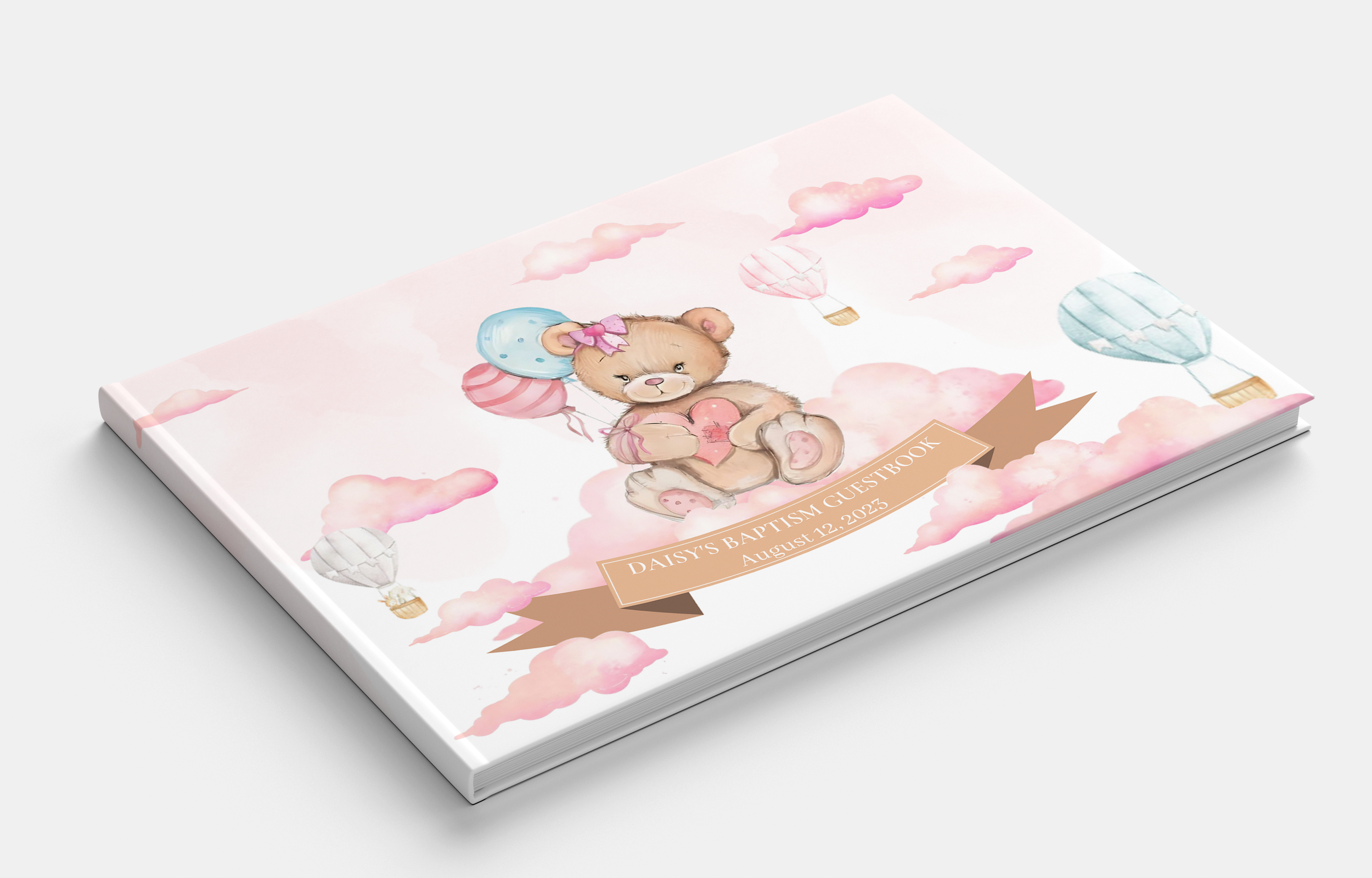 BEAR GIRL Baptism Guestbook