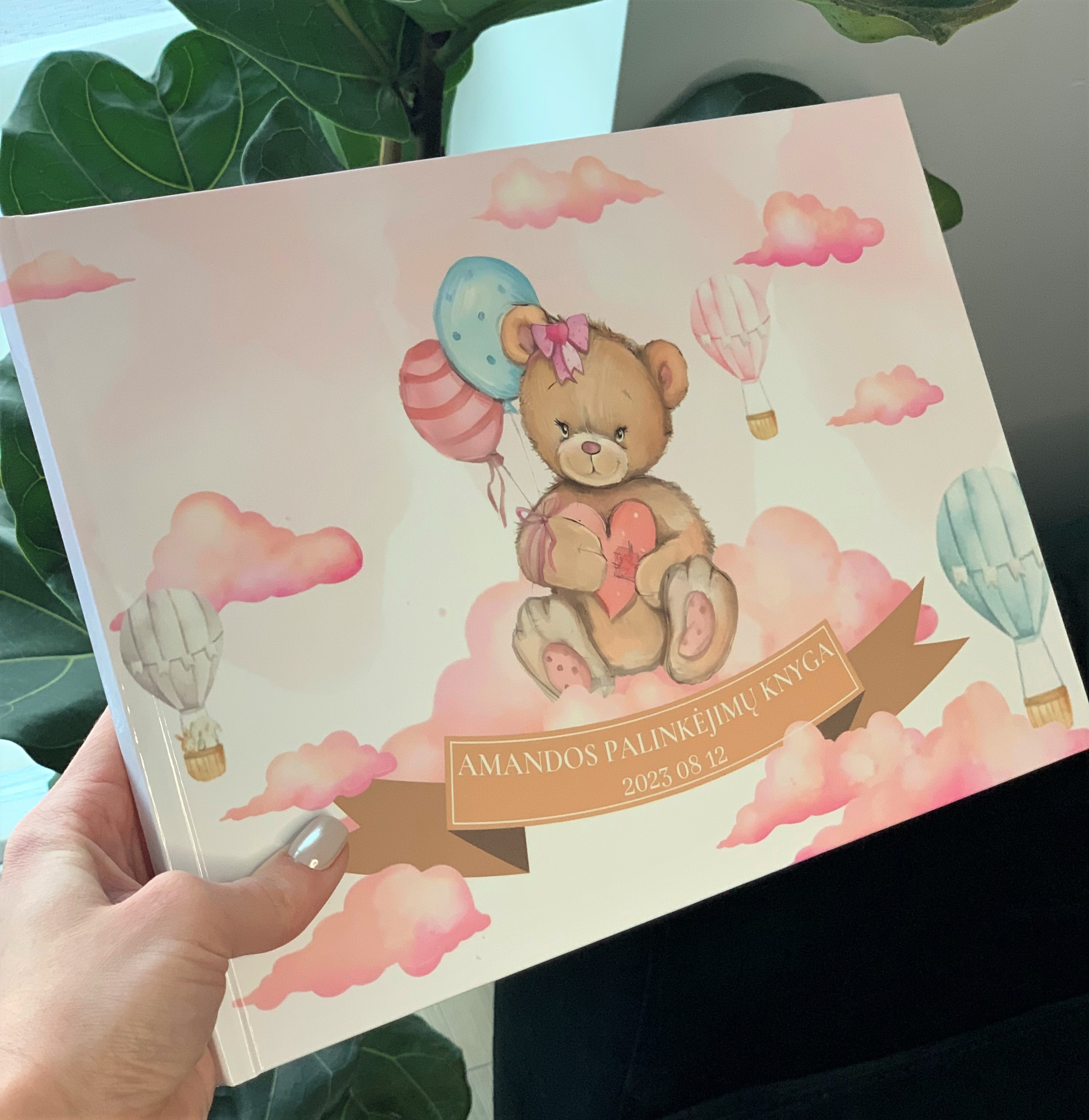 BEAR GIRL Baptism Guestbook