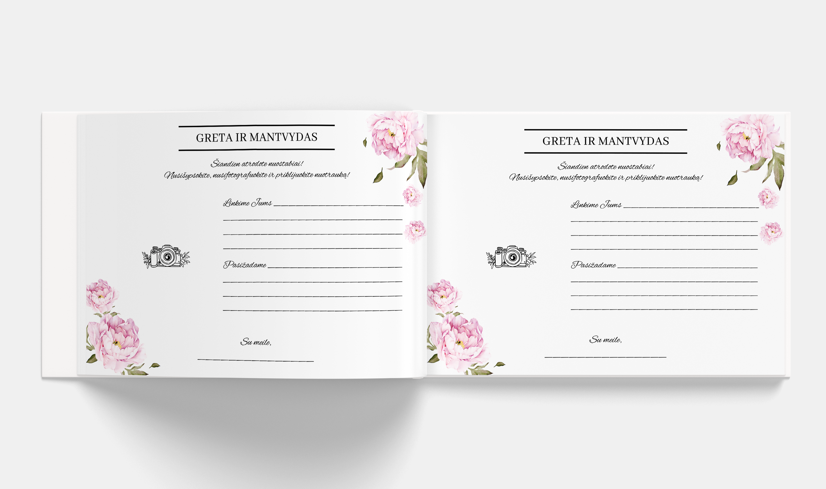 PEONY Vestuvių palinkėjimų knyga