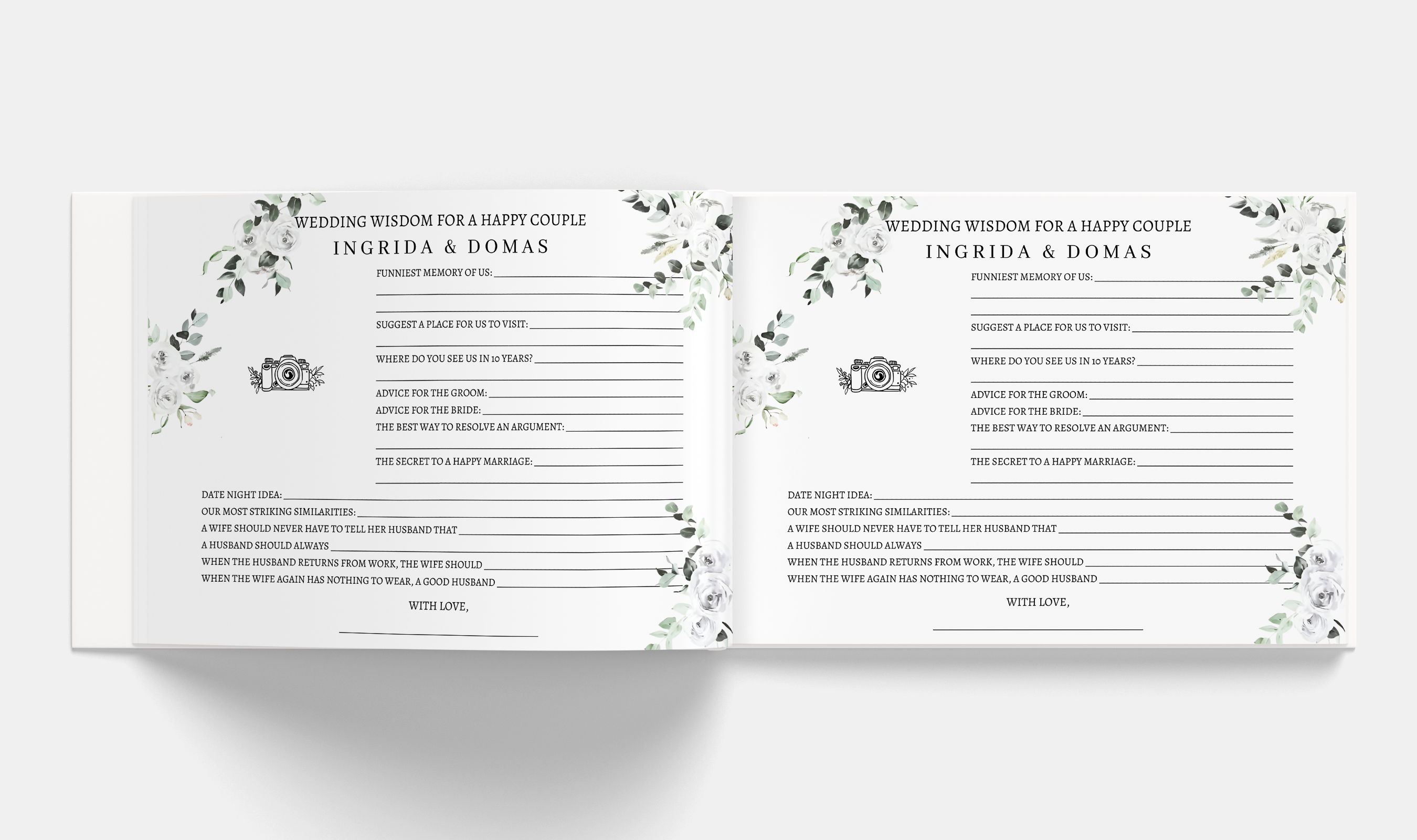 MINIMALIST Wedding Guestbook