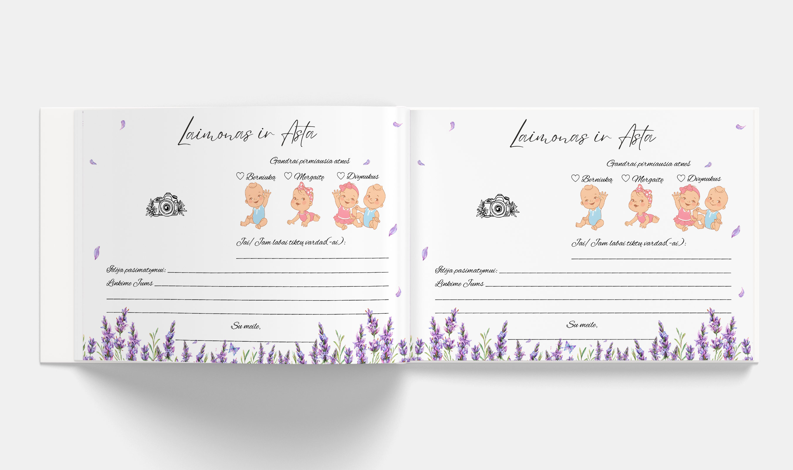 LAVENDER Vestuvių palinkėjimų knyga